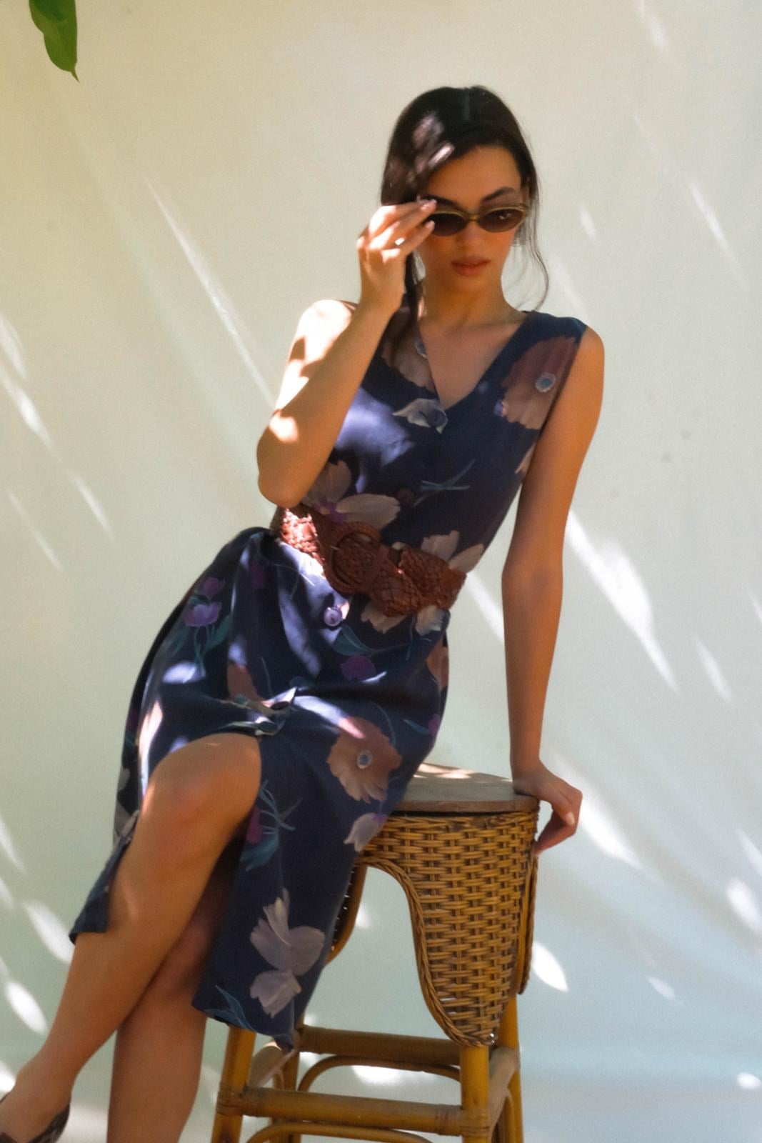Cupro 90lar Floral Elbise