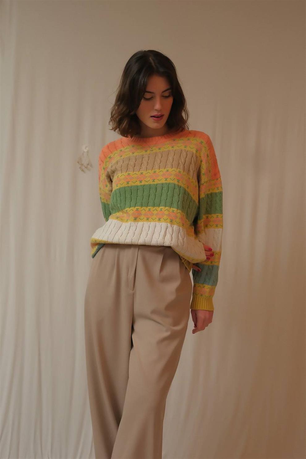Desenli Pastel Kazak