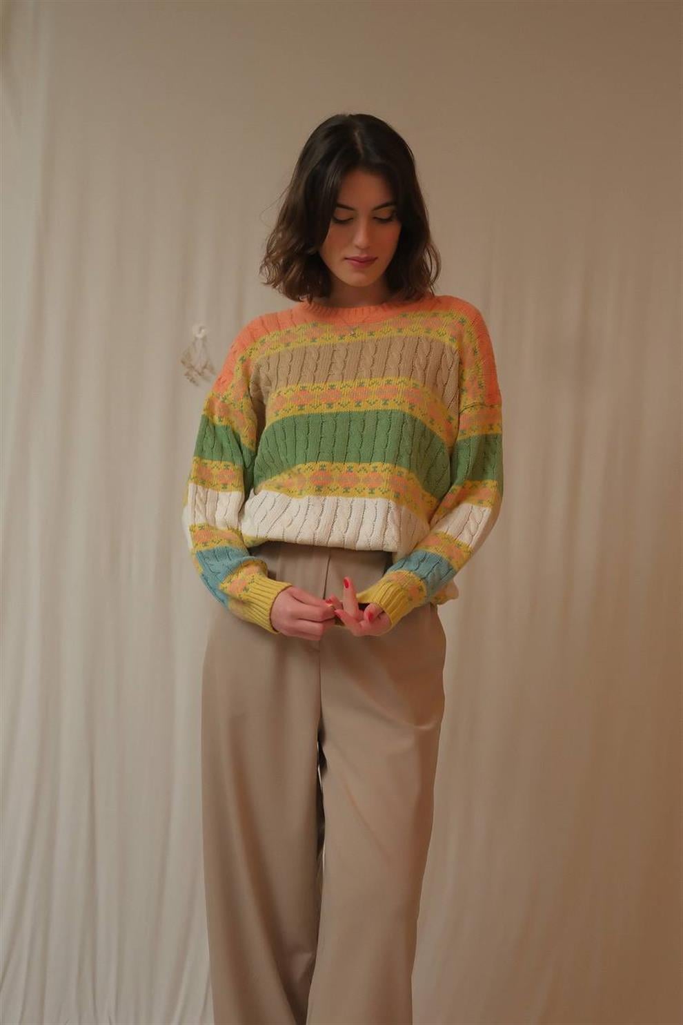 Desenli Pastel Kazak