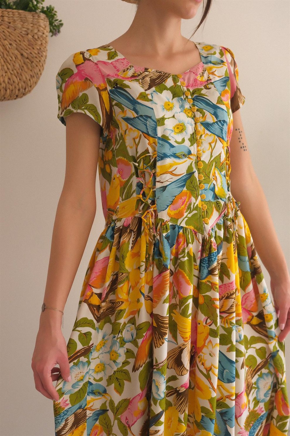 Floral 90lar Elbise