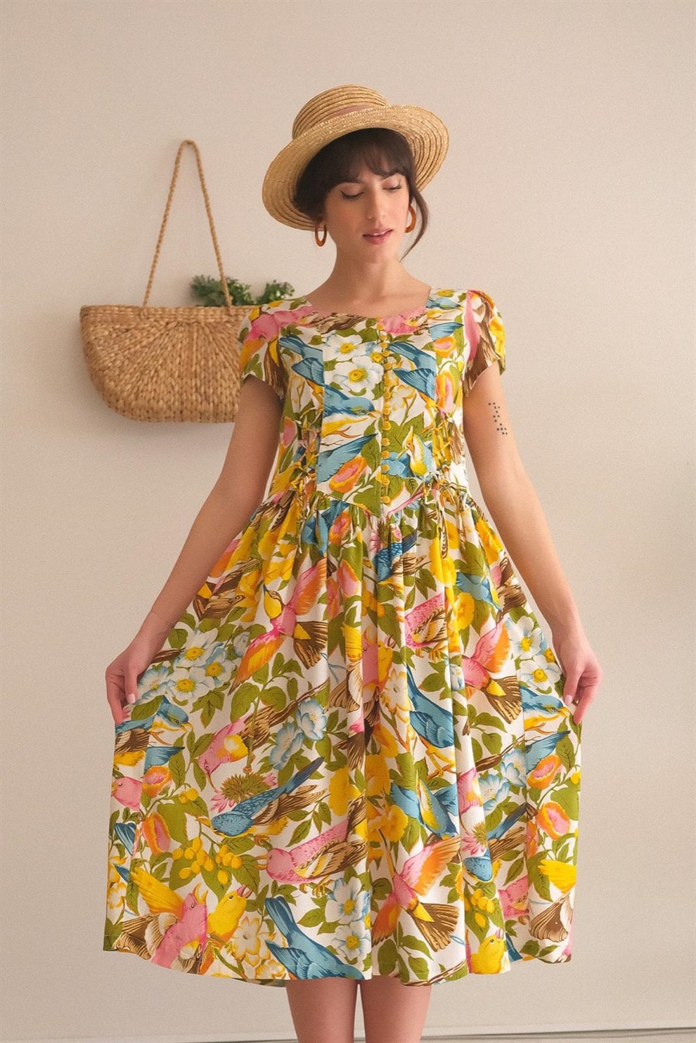 Floral 90lar Elbise