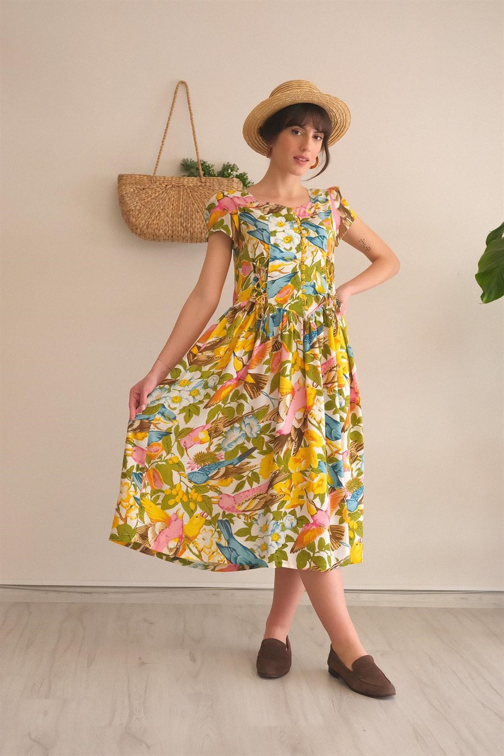 Floral 90lar Elbise