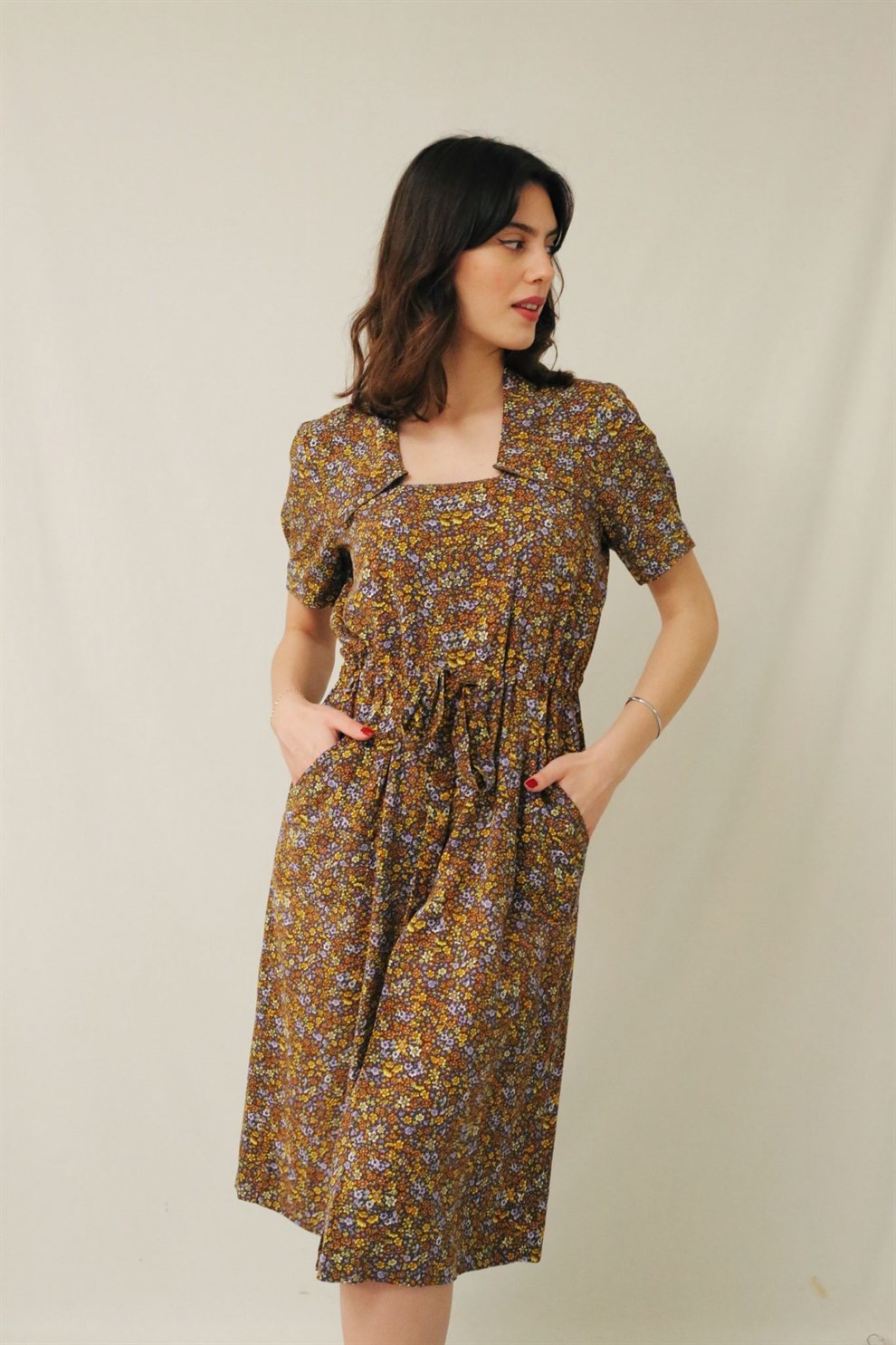 Floral 90lar Elbise