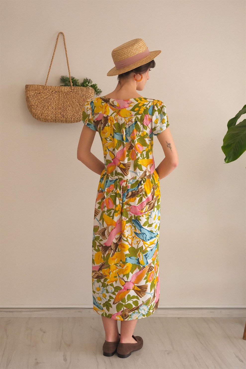 Floral 90lar Elbise