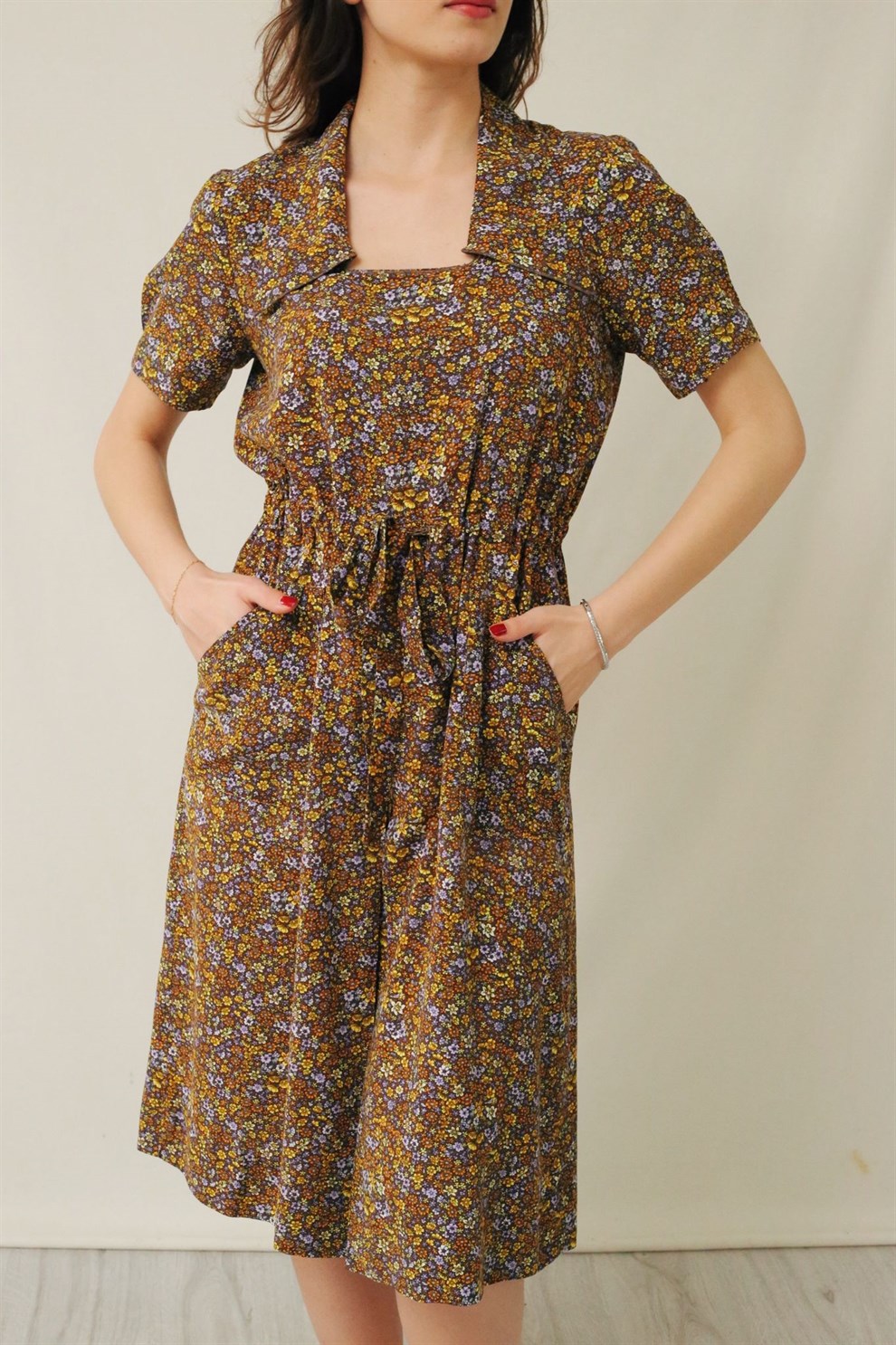 Floral 90lar Elbise