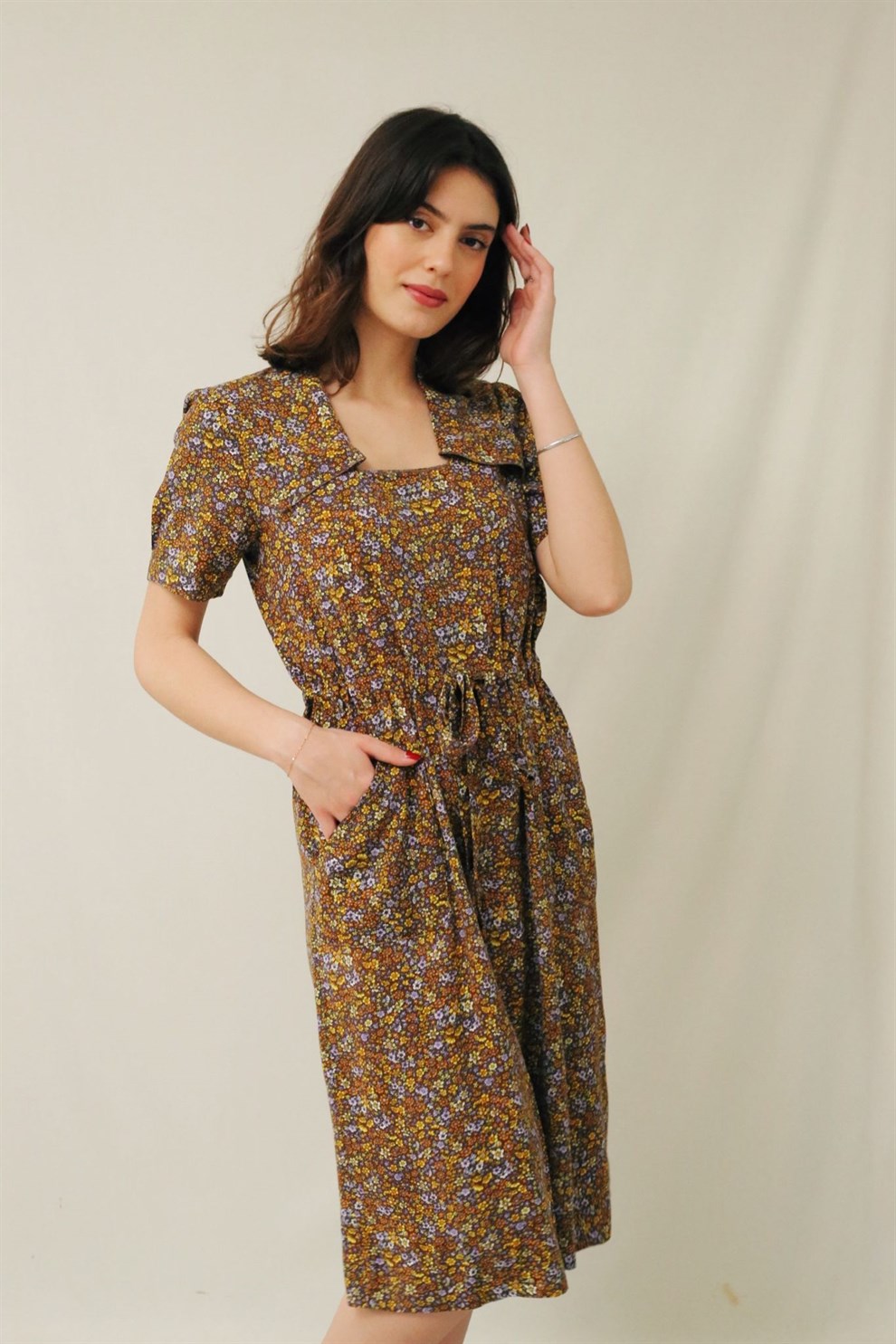 Floral 90lar Elbise