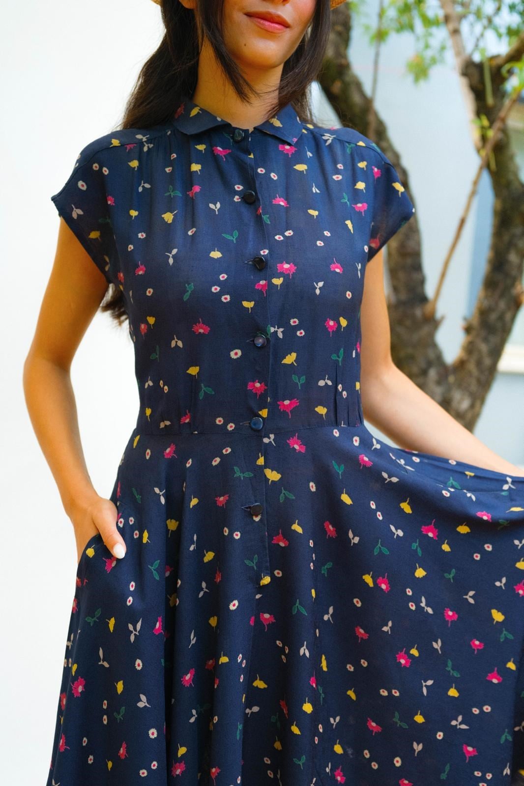 Floral A Kesim Elbise