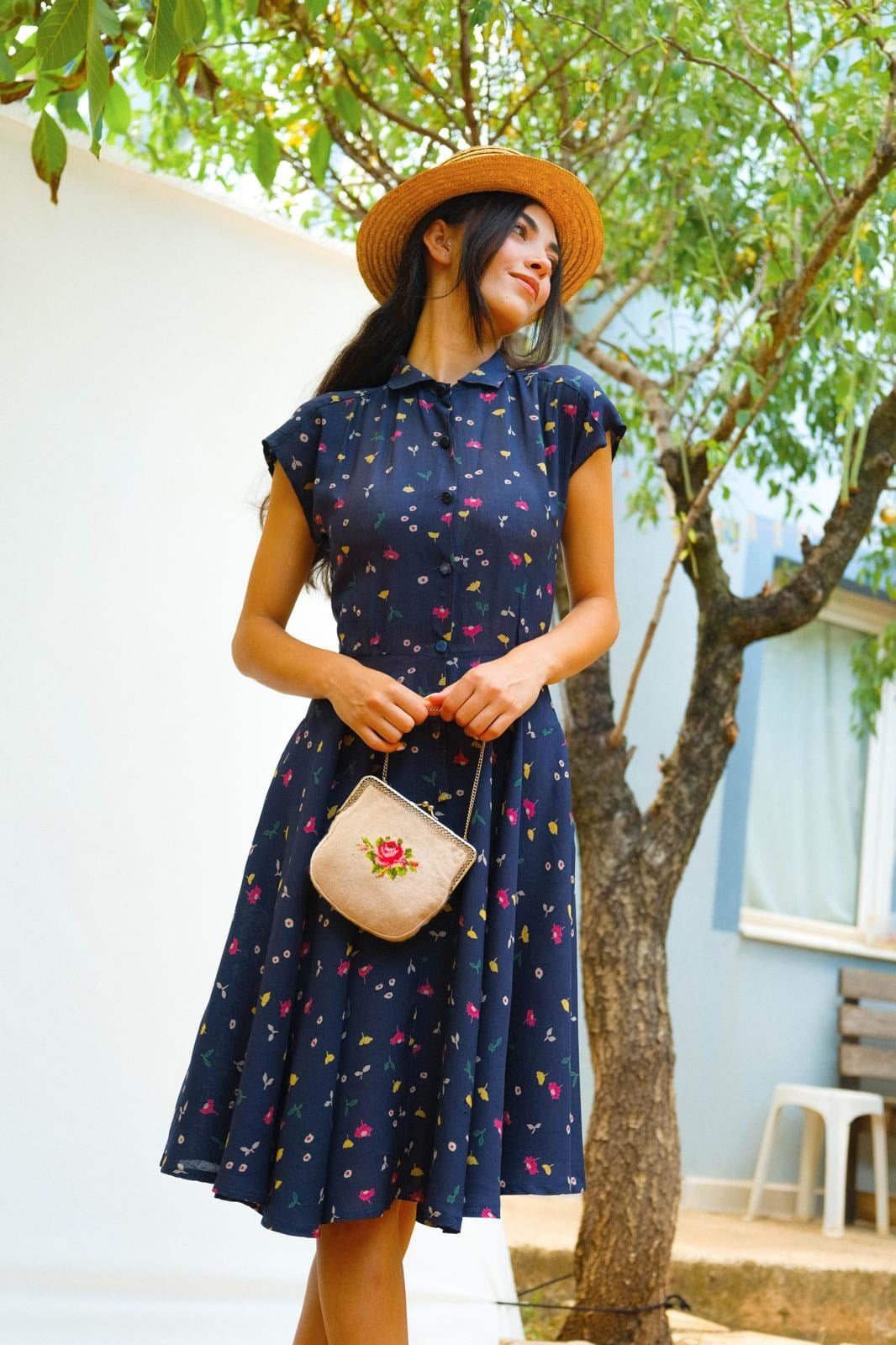 Floral A Kesim Elbise