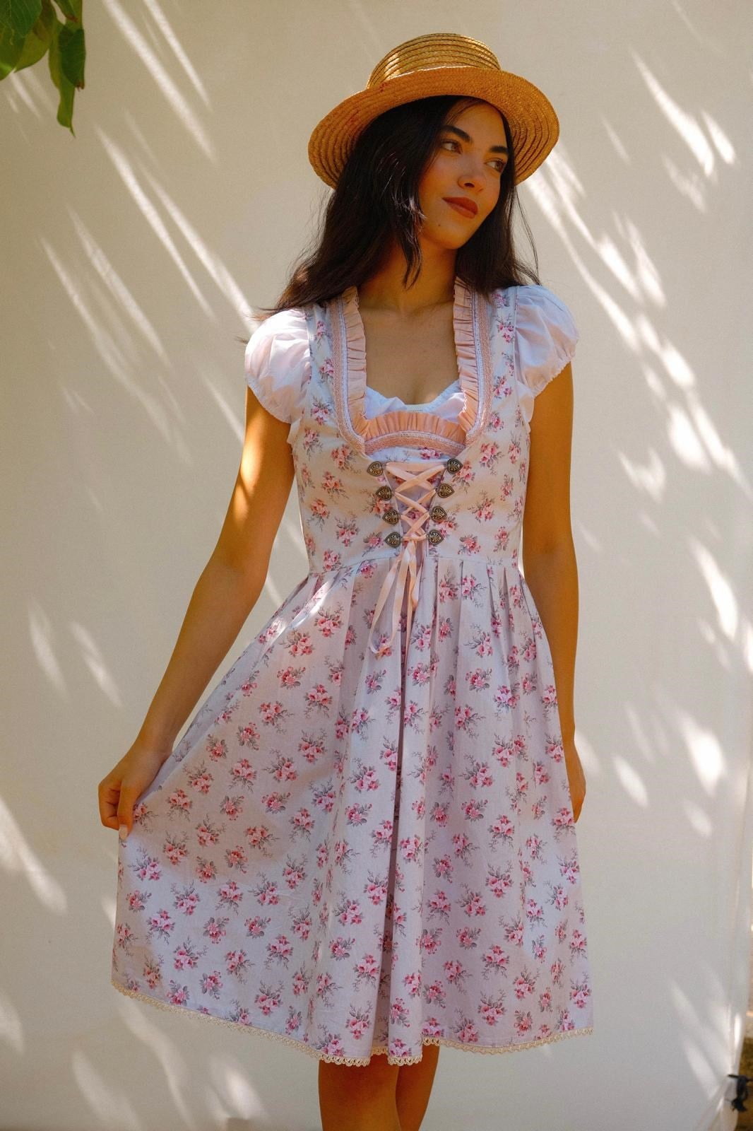 Floral Bavyera Elbise & Crop