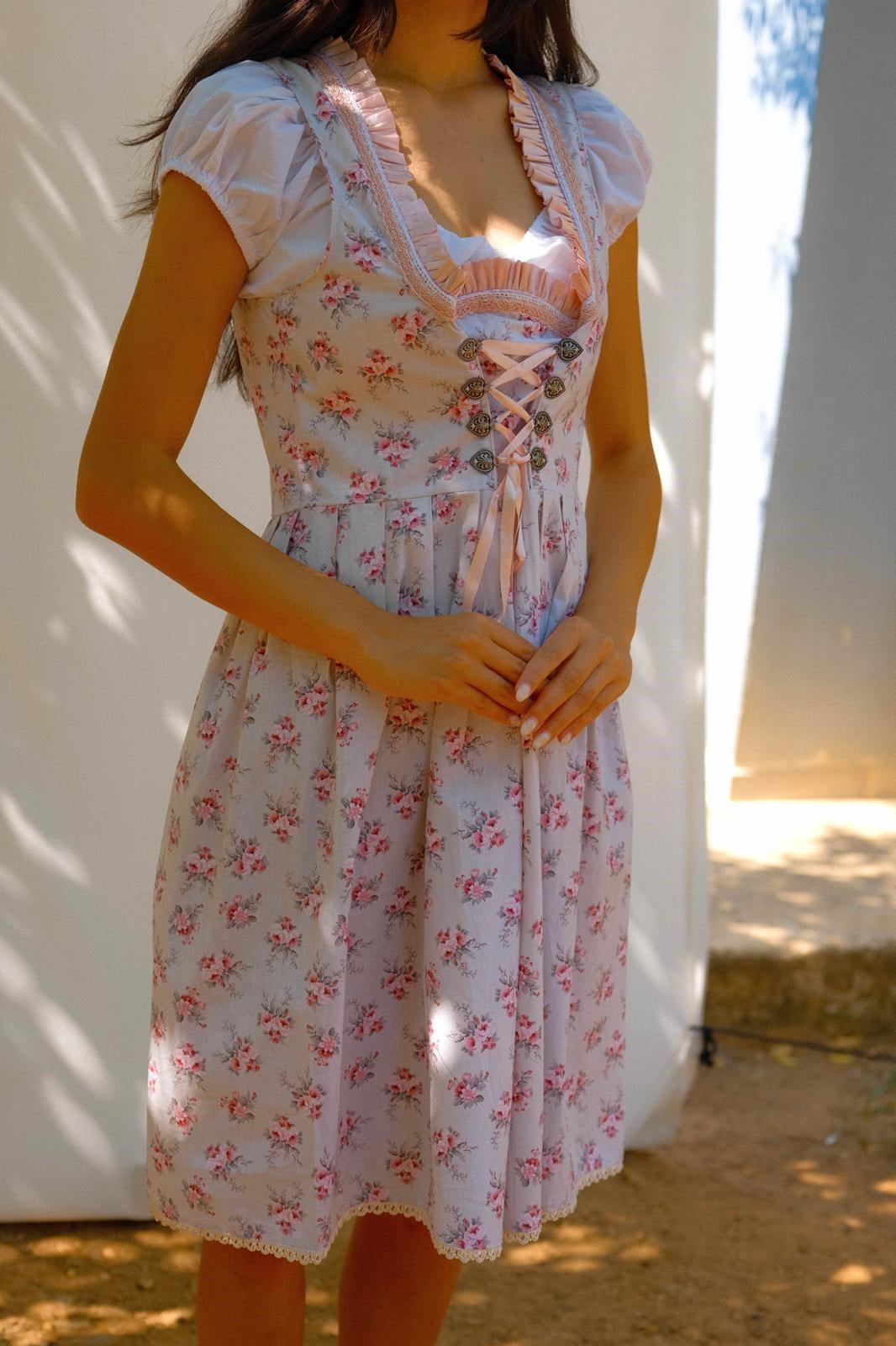 Floral Bavyera Elbise & Crop