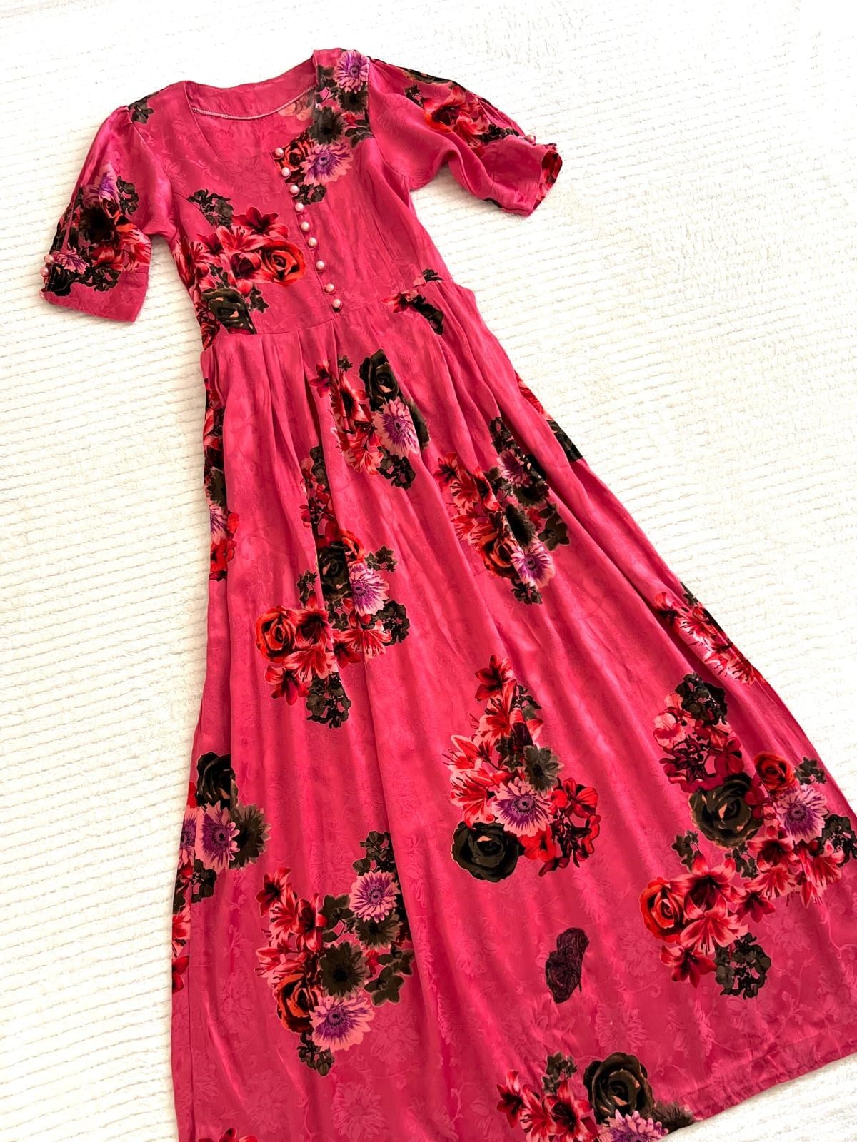 Floral Uzun Elbise
