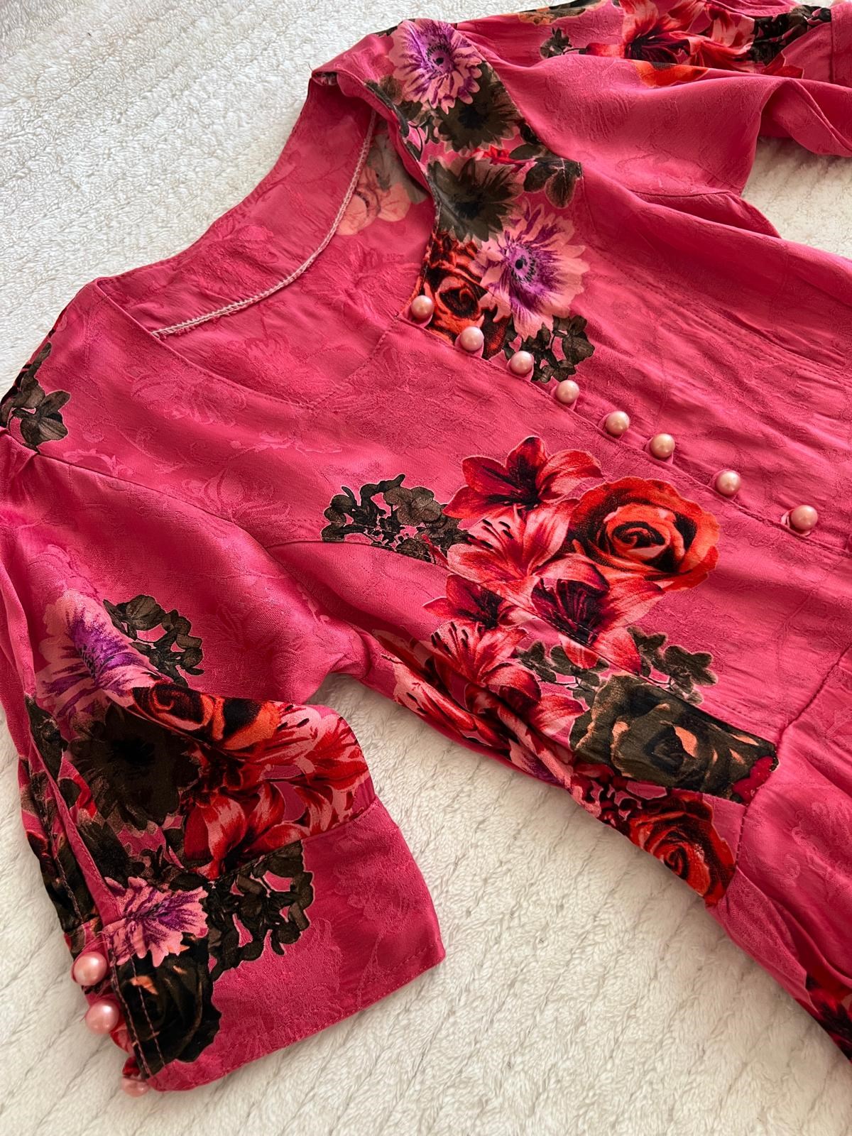 Floral Uzun Elbise