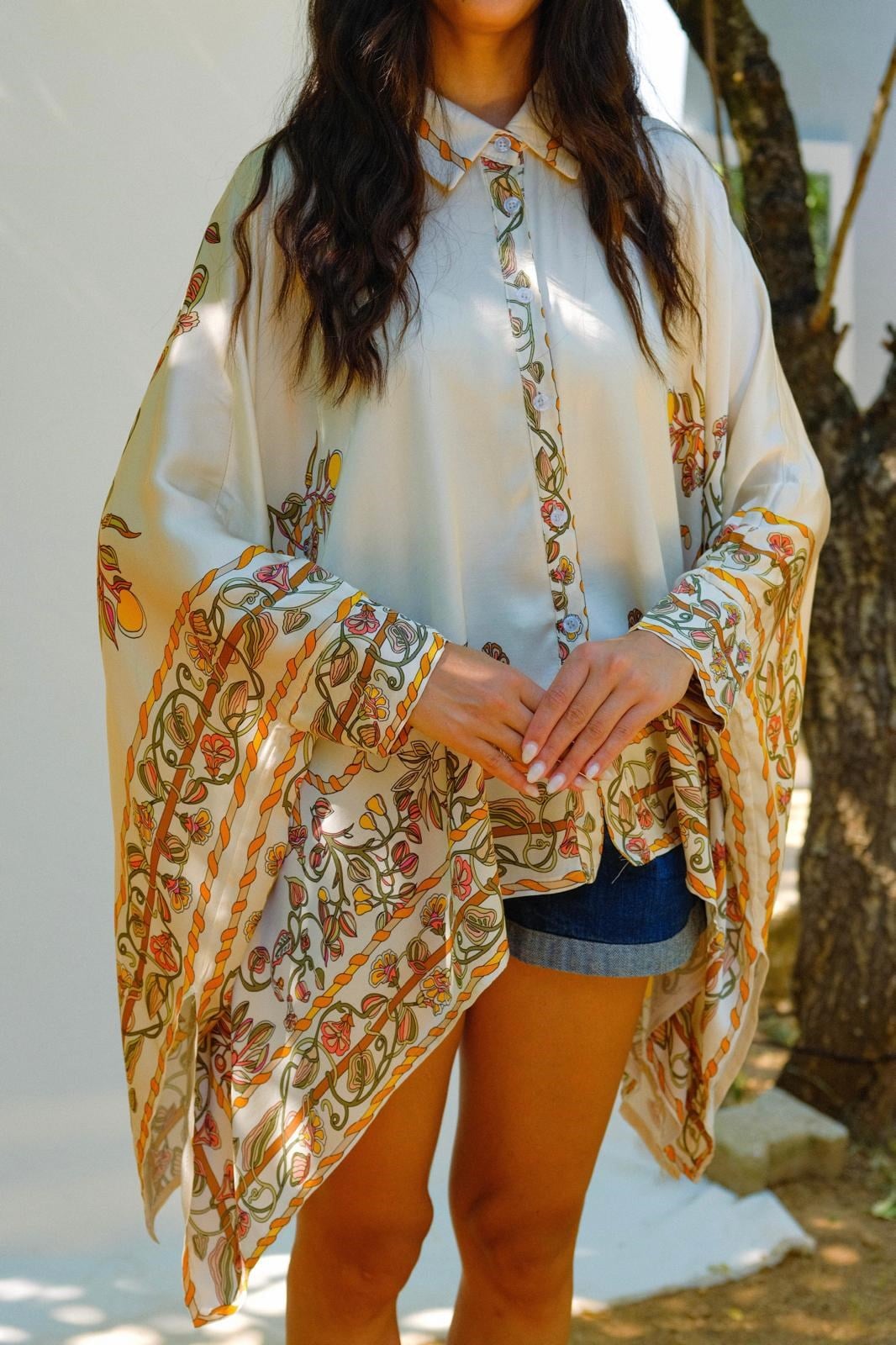 İpek Viskon Kimono Gömlek