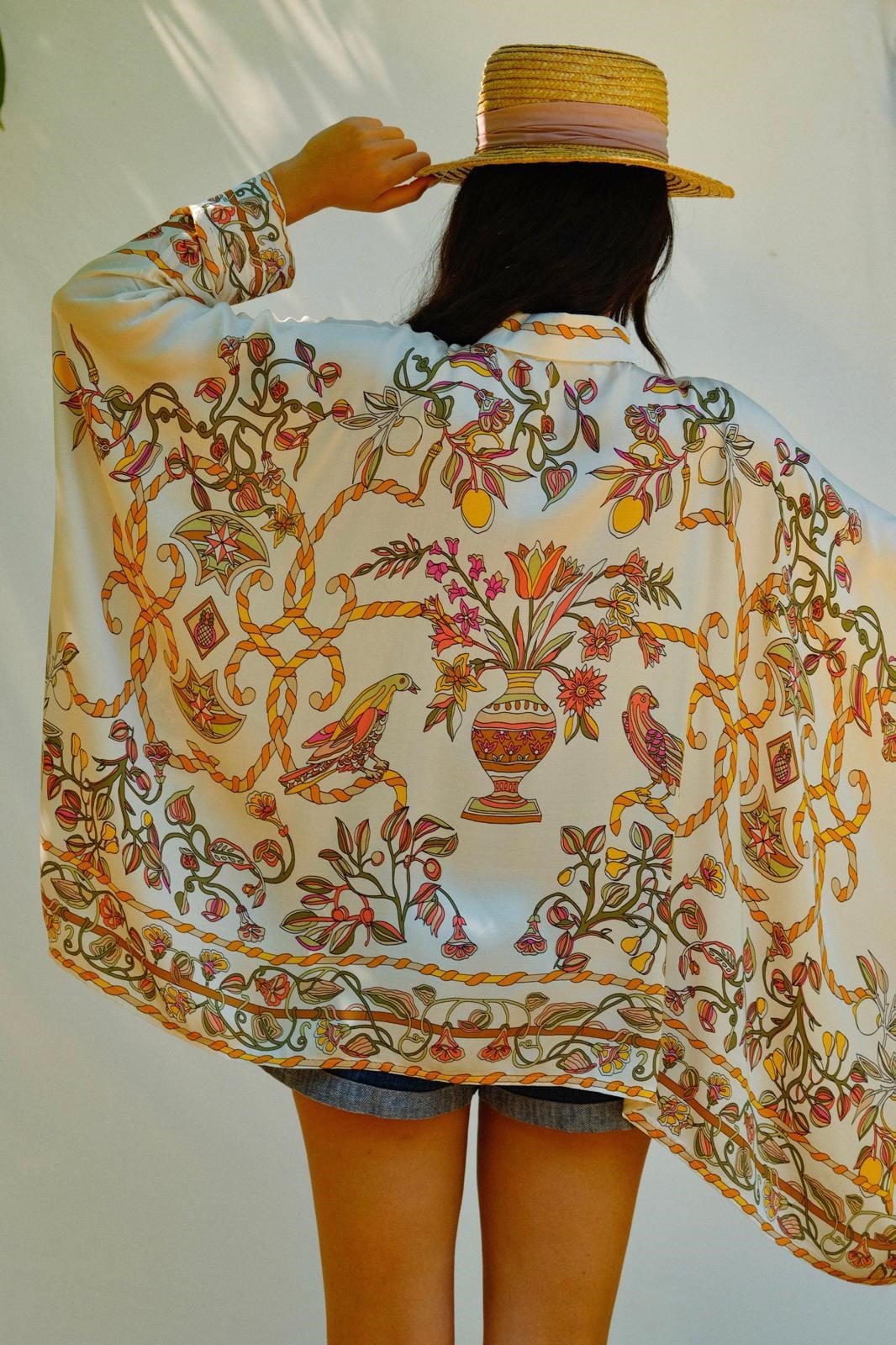İpek Viskon Kimono Gömlek