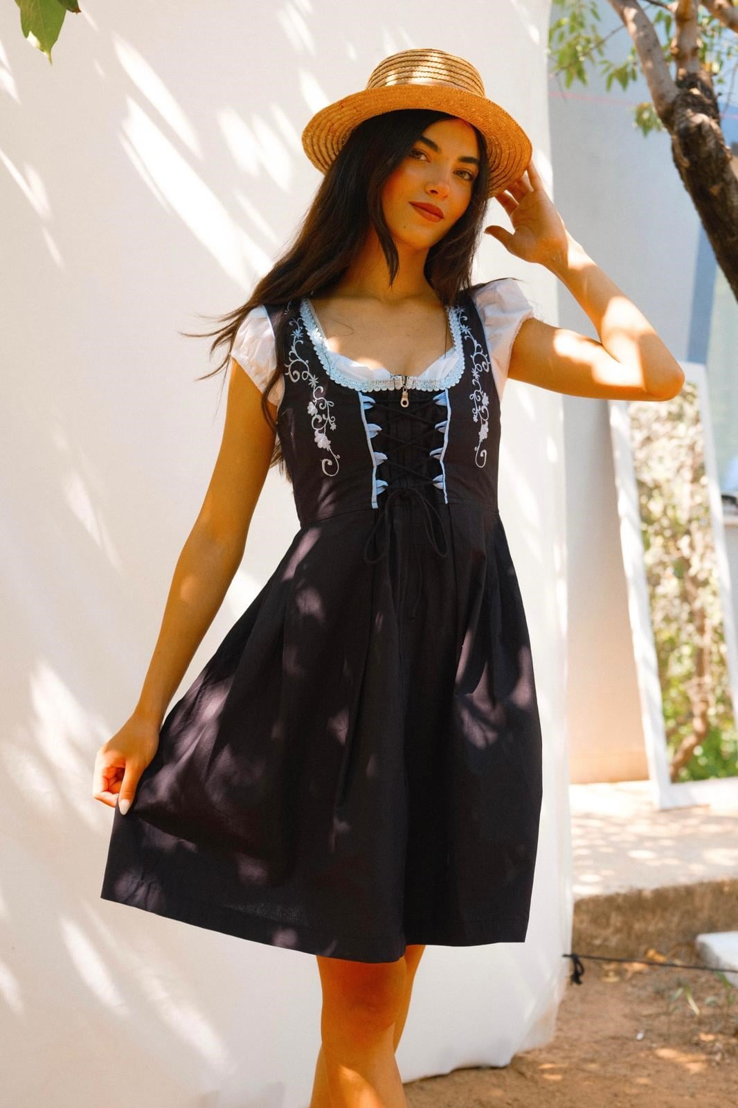 İşlemeli Bavyera Elbise & Crop