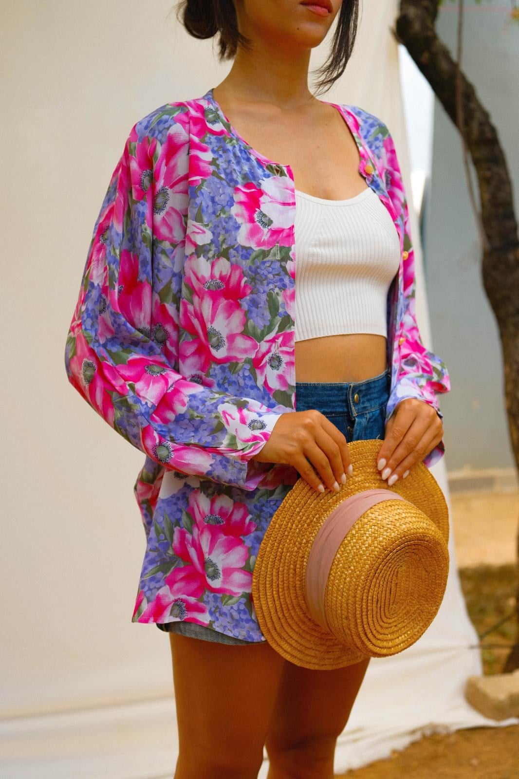 İtalyan Üretim Floral Kimono Gömlek