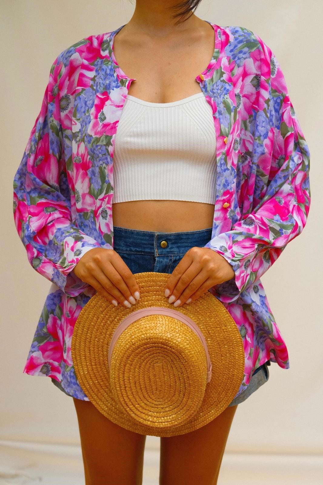 İtalyan Üretim Floral Kimono Gömlek