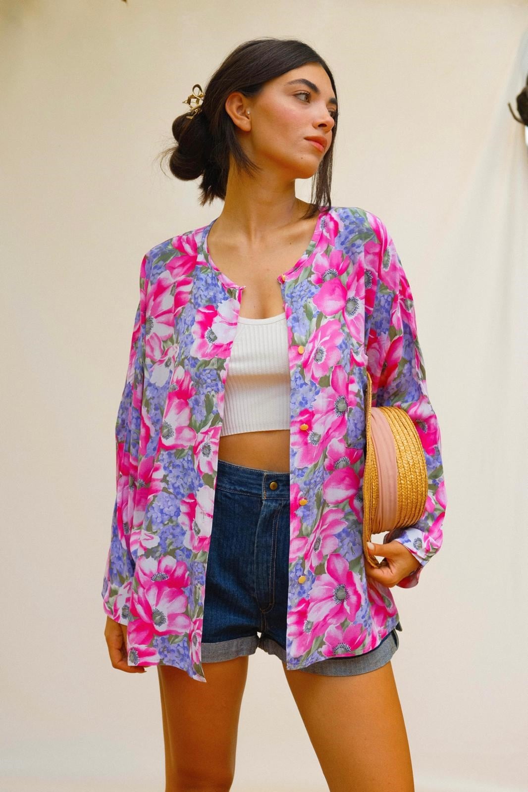 İtalyan Üretim Floral Kimono Gömlek