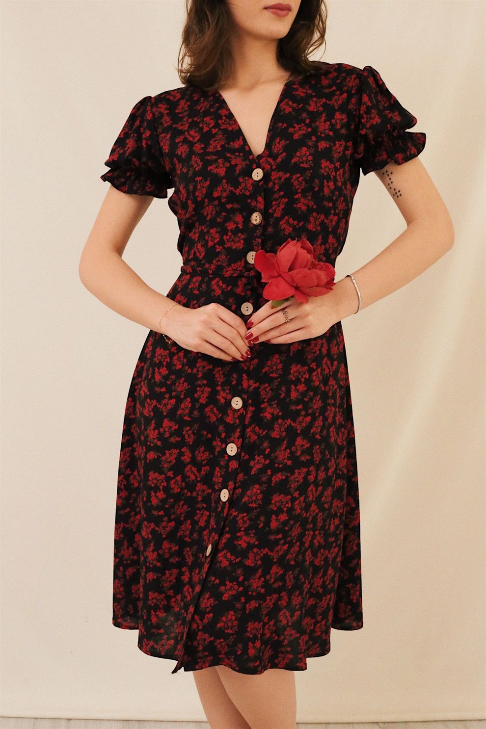 Japon Çiçeği Bonnie Elbise