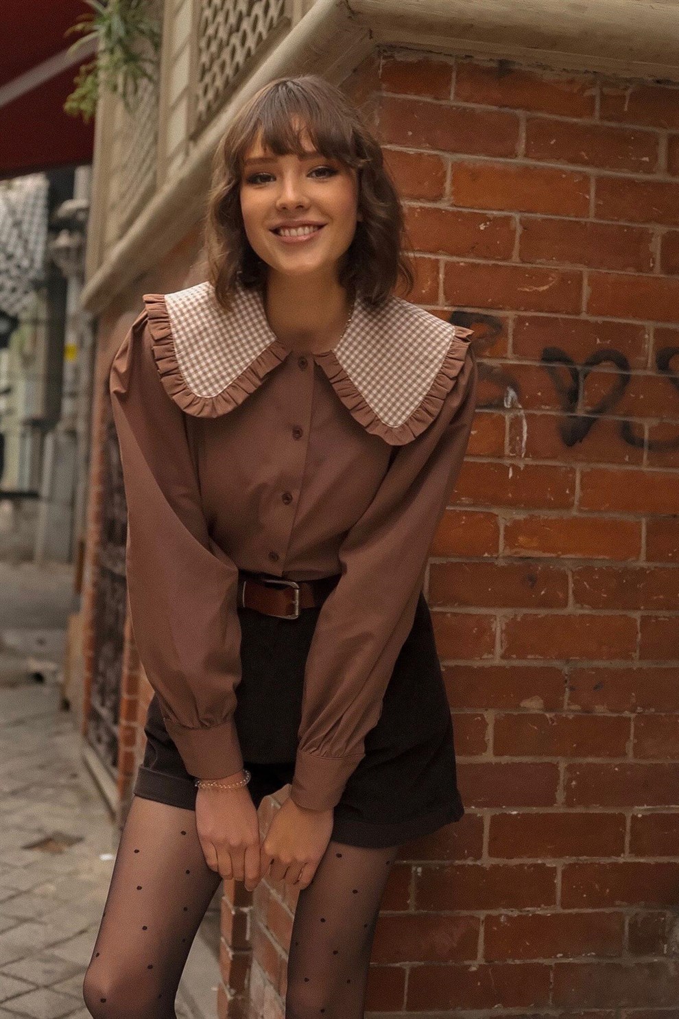 Kahve Alice Gömlek
