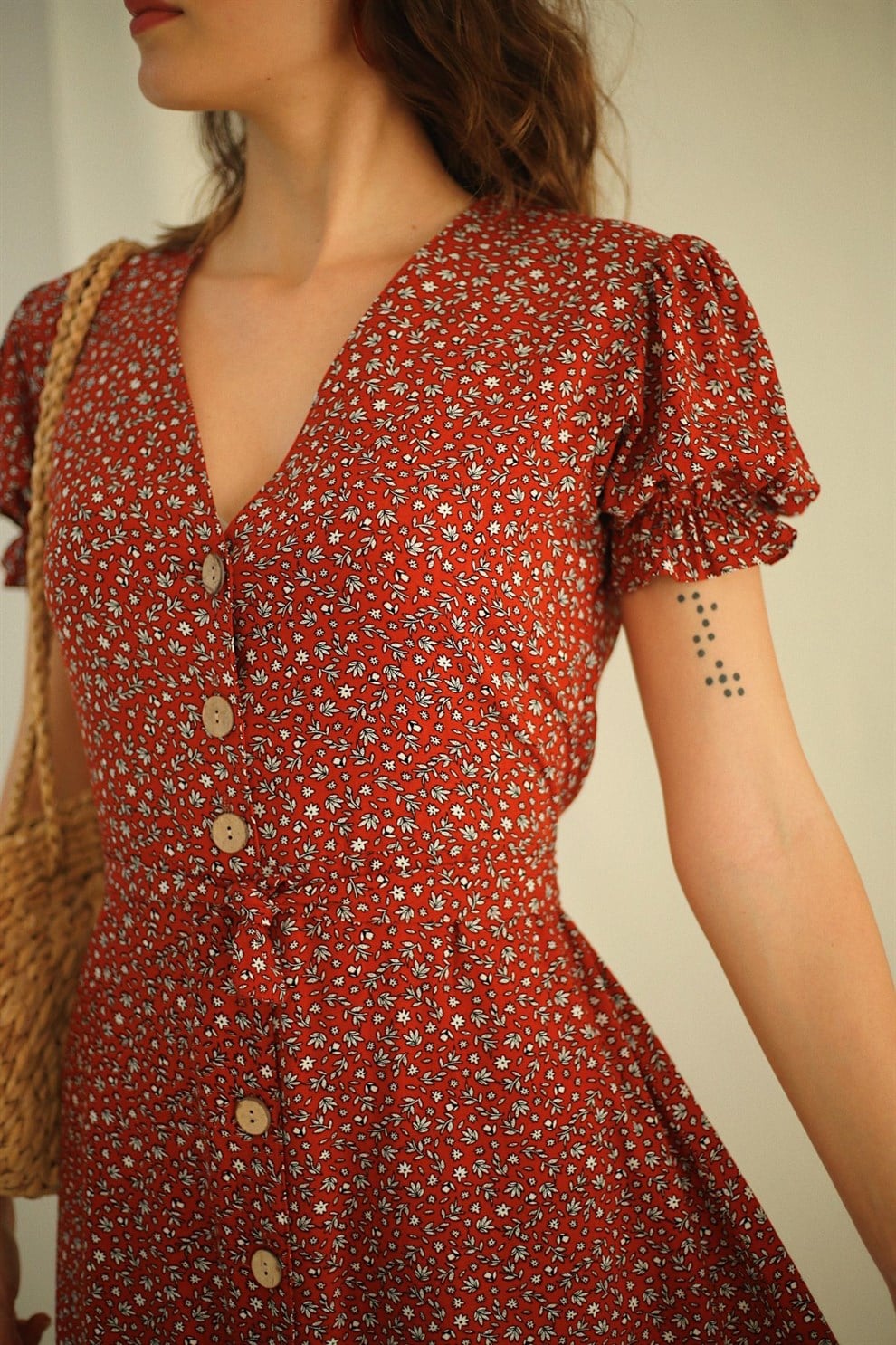 Kiremit Kırmızı Bonnie Dress