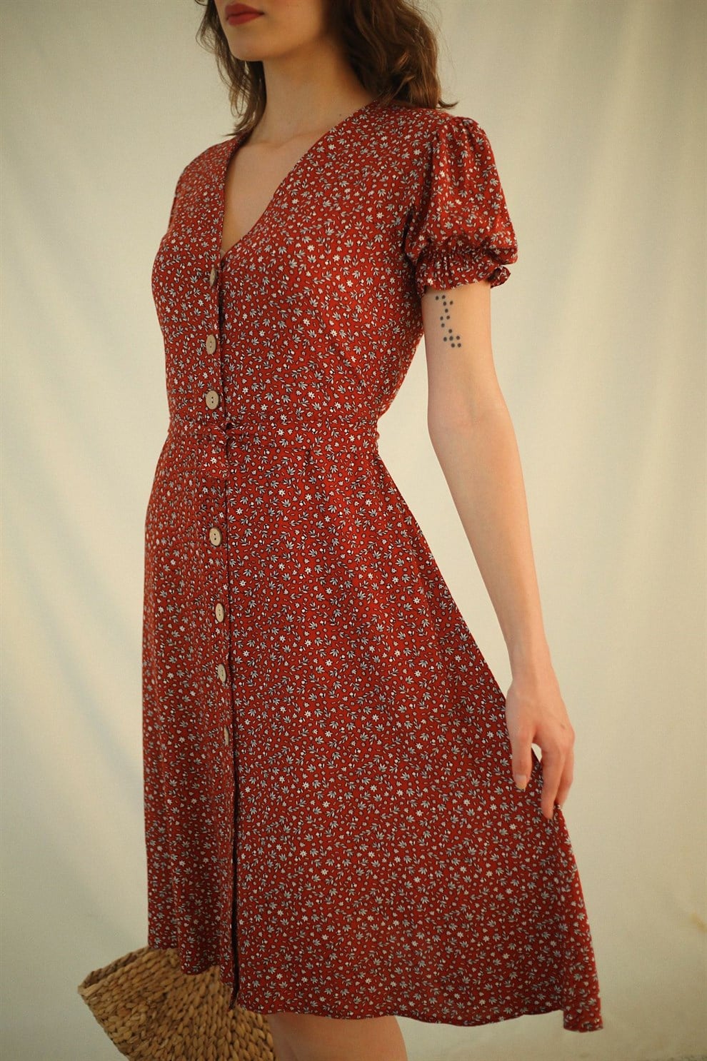 Kiremit Kırmızı Bonnie Dress