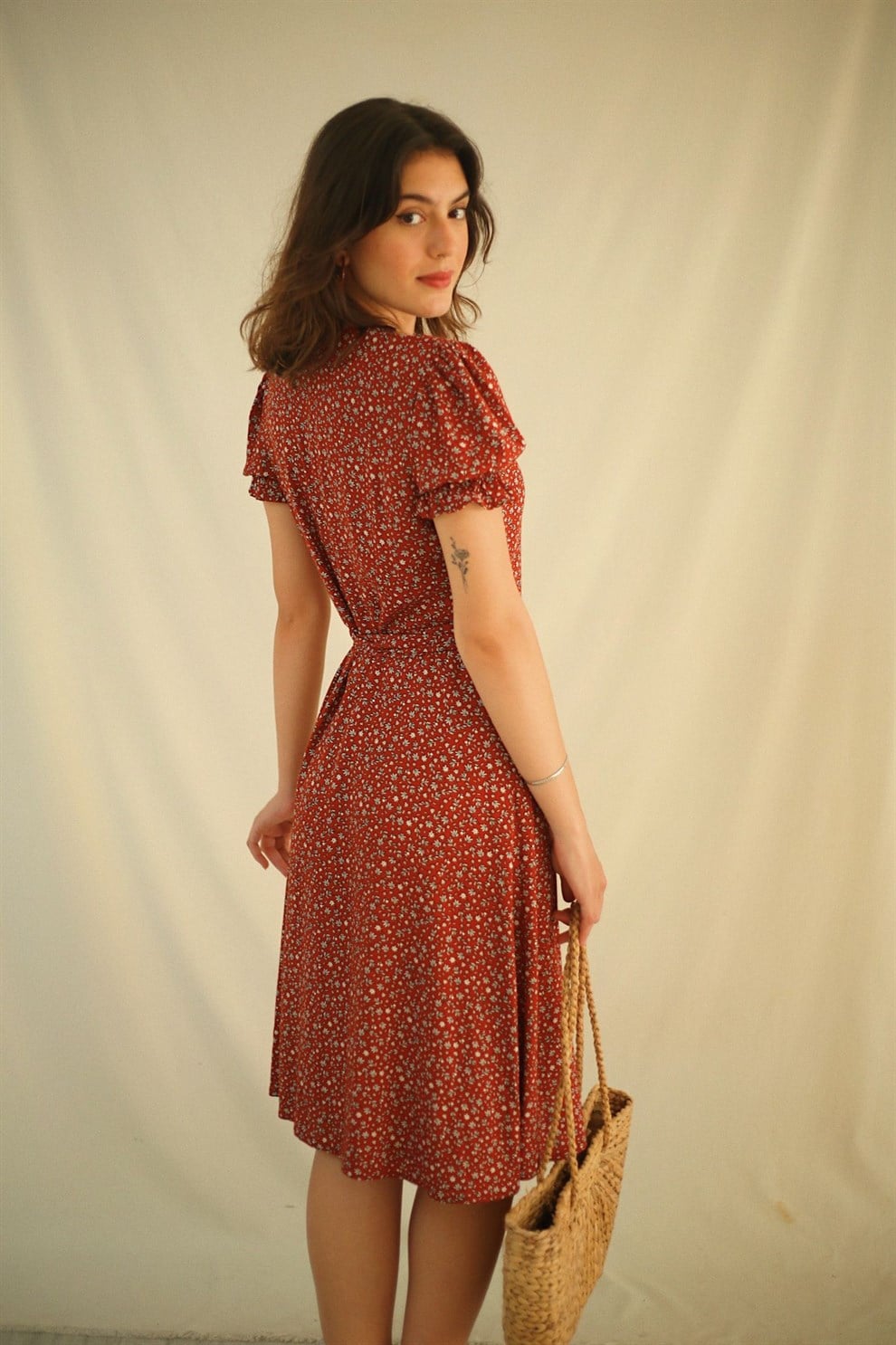 Kiremit Kırmızı Bonnie Dress