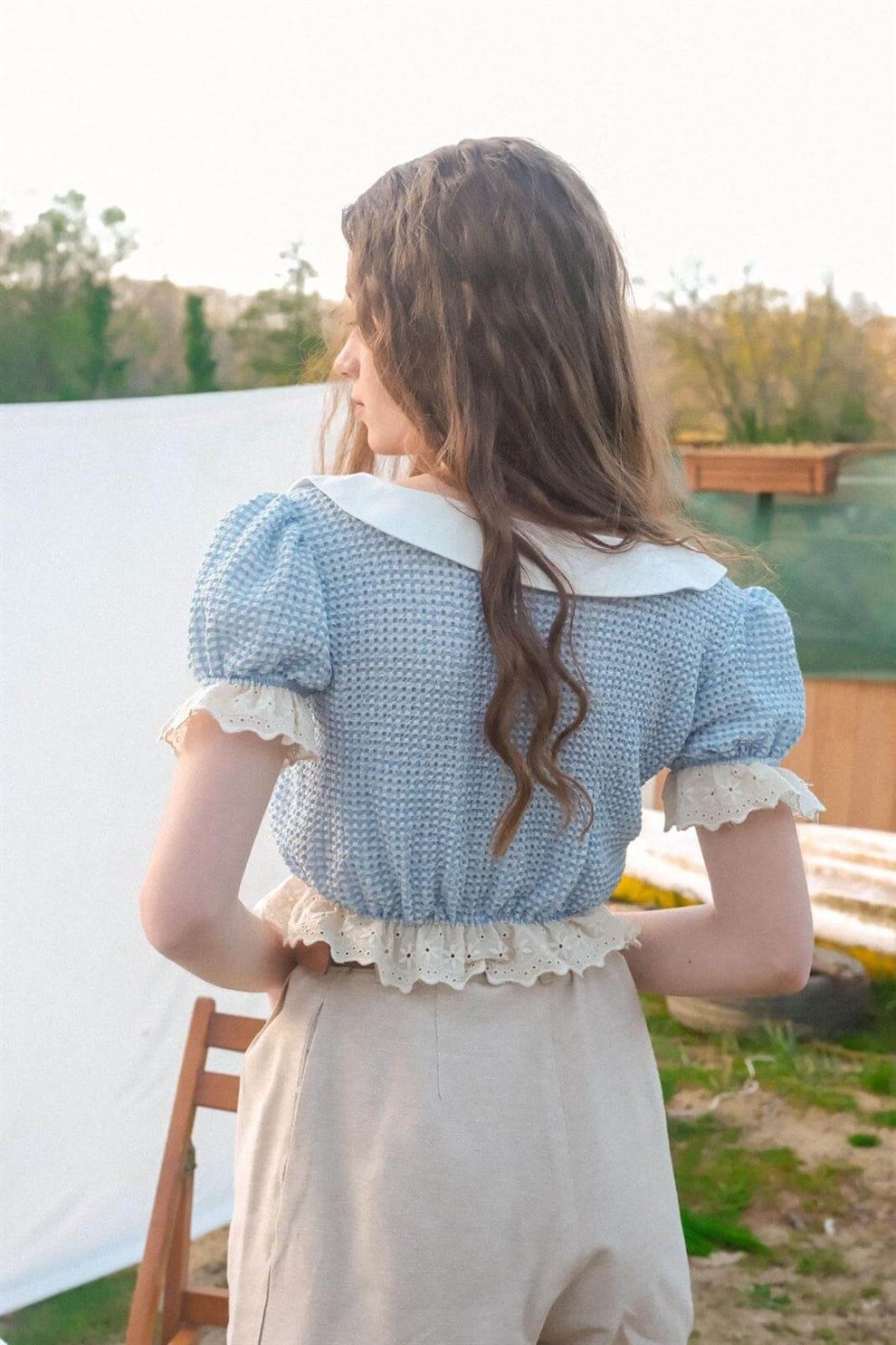 Mavi Pöti Kareli Bluz