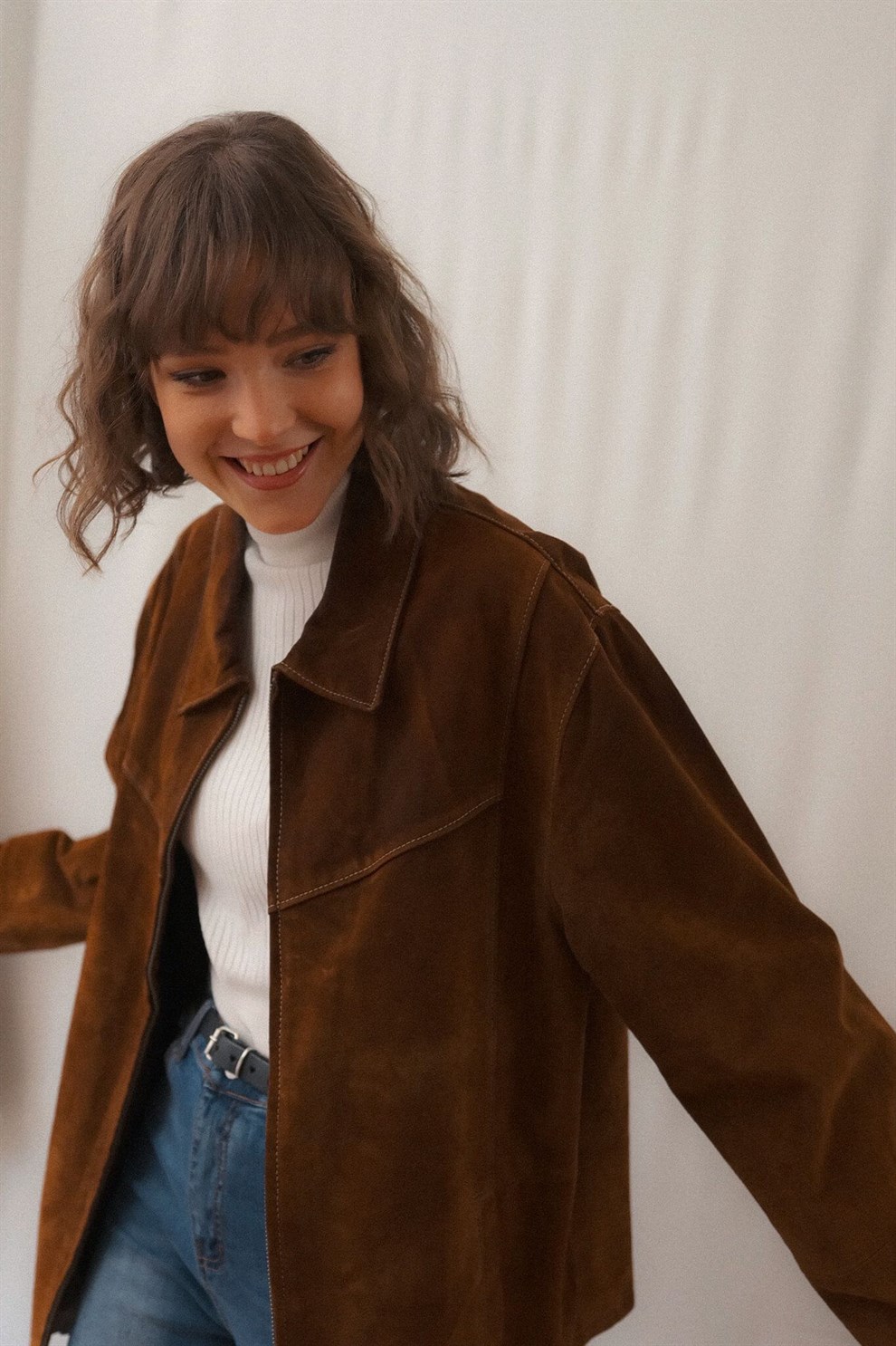 Orj. Süet Deri 80ler Ceket