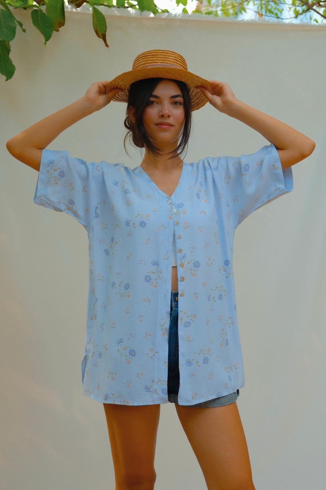 Pamuklu Kimono Gömlek