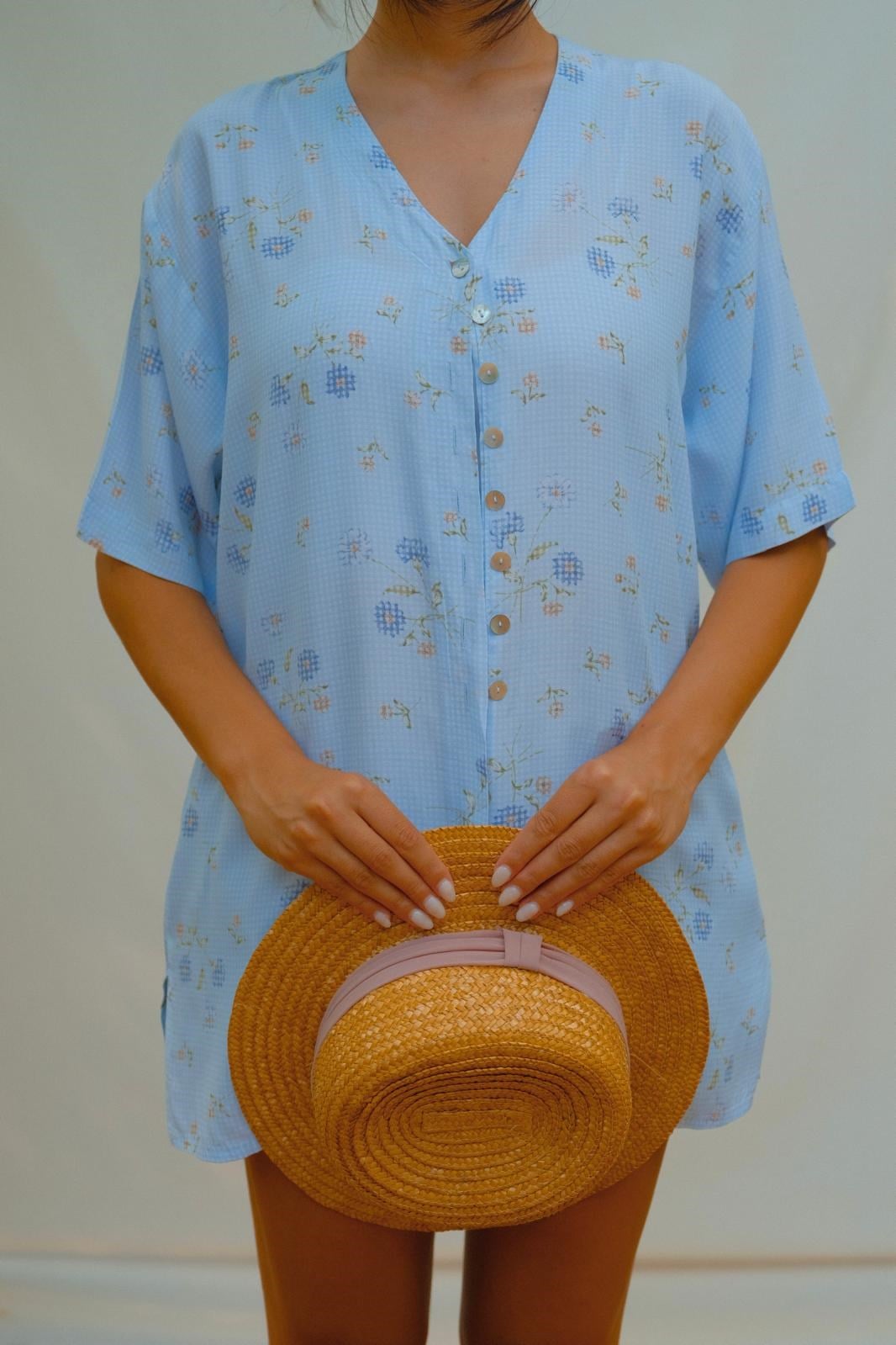 Pamuklu Kimono Gömlek
