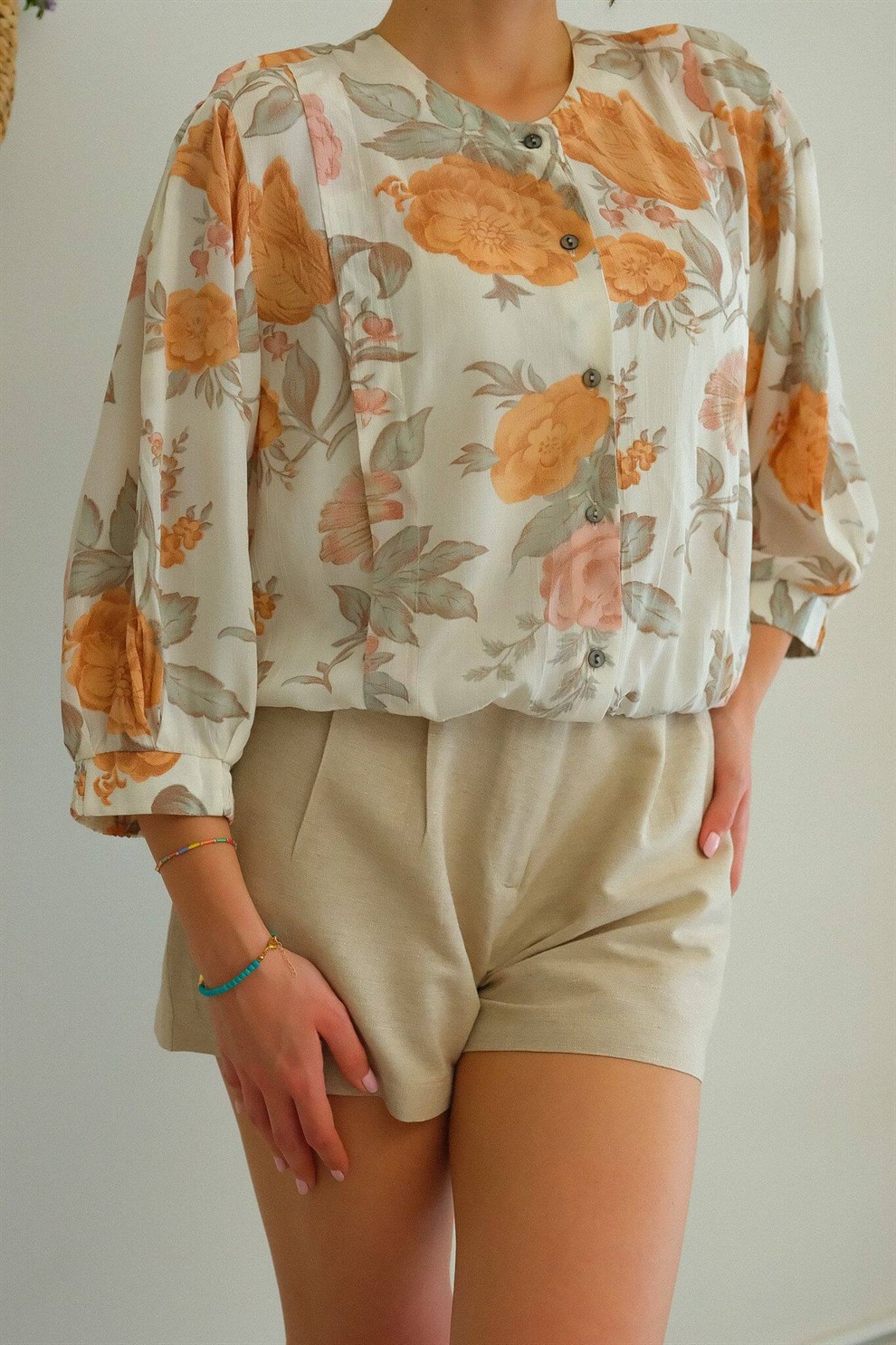 Pastel Floral Gömlek