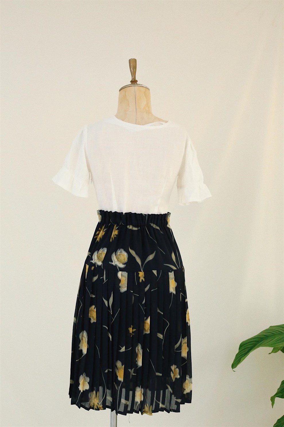 Pileli Floral Etek