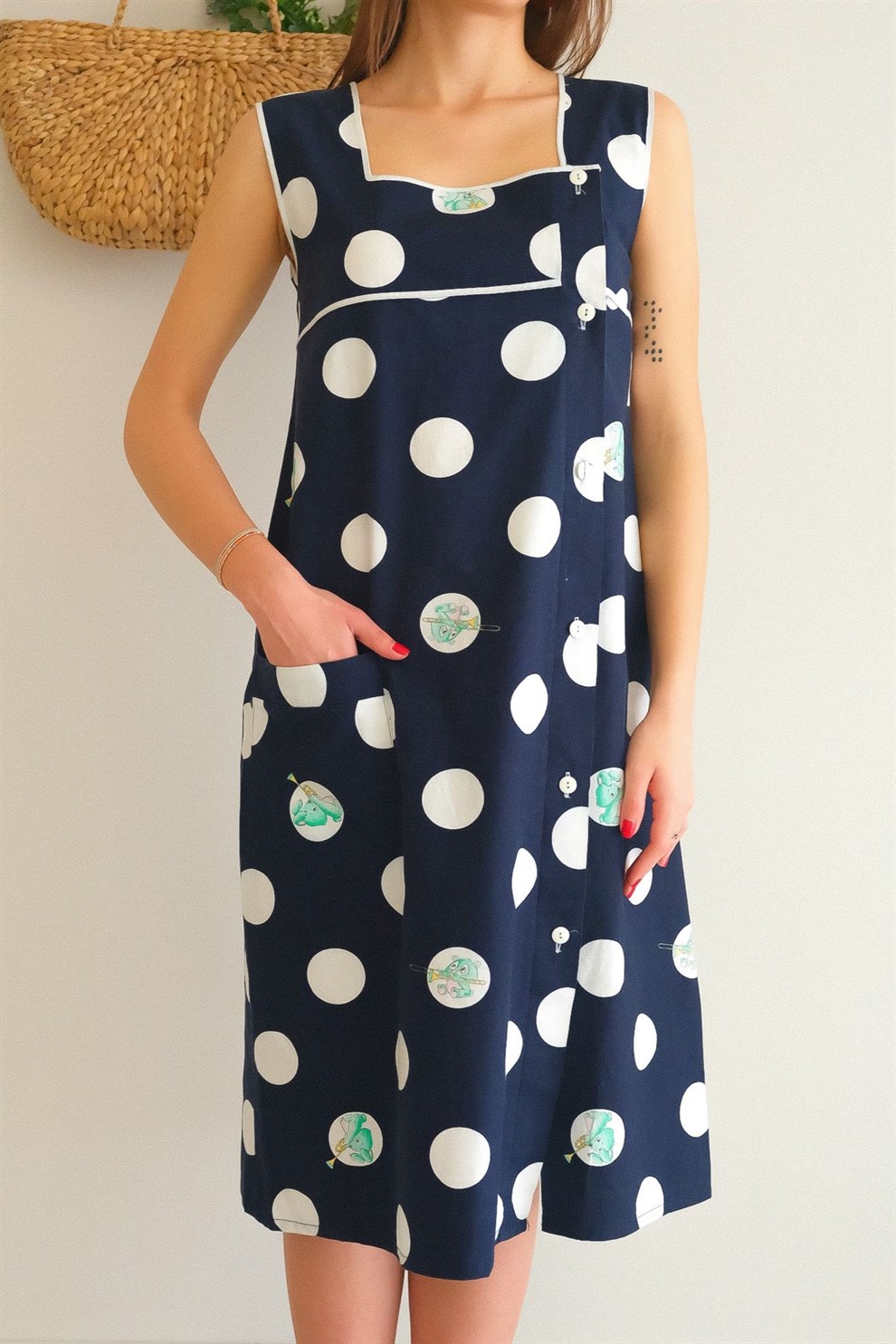 Puantiyeli 90lar Elbise