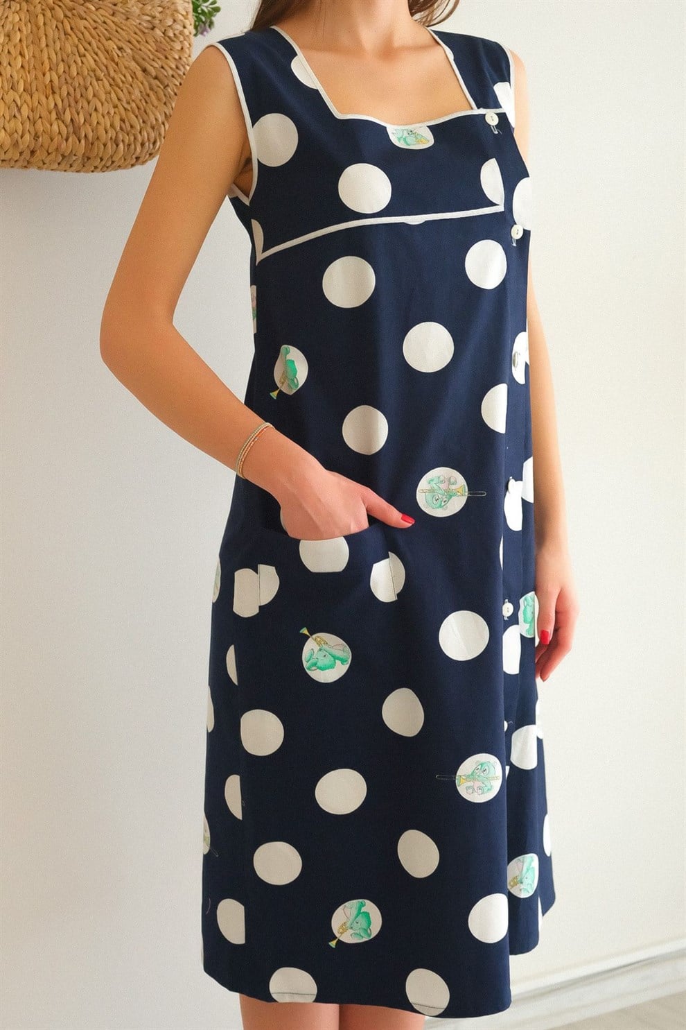 Puantiyeli 90lar Elbise