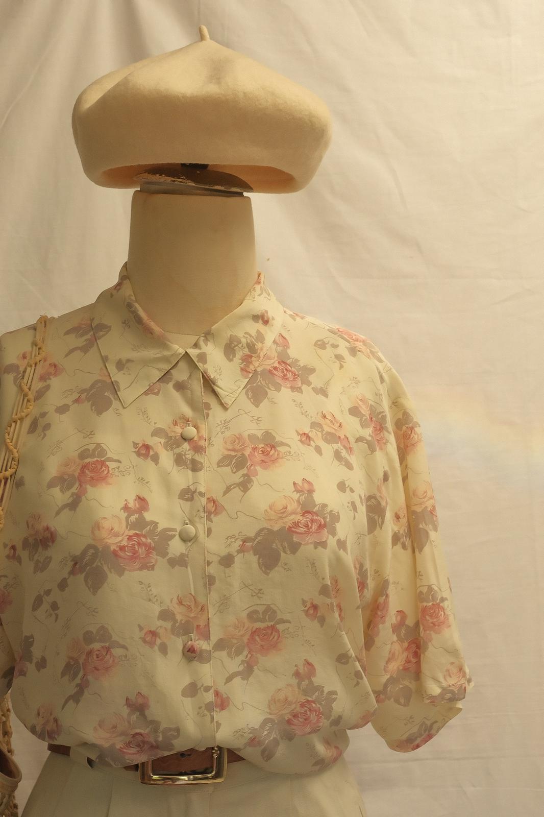 Saf İpek Floral Gömlek