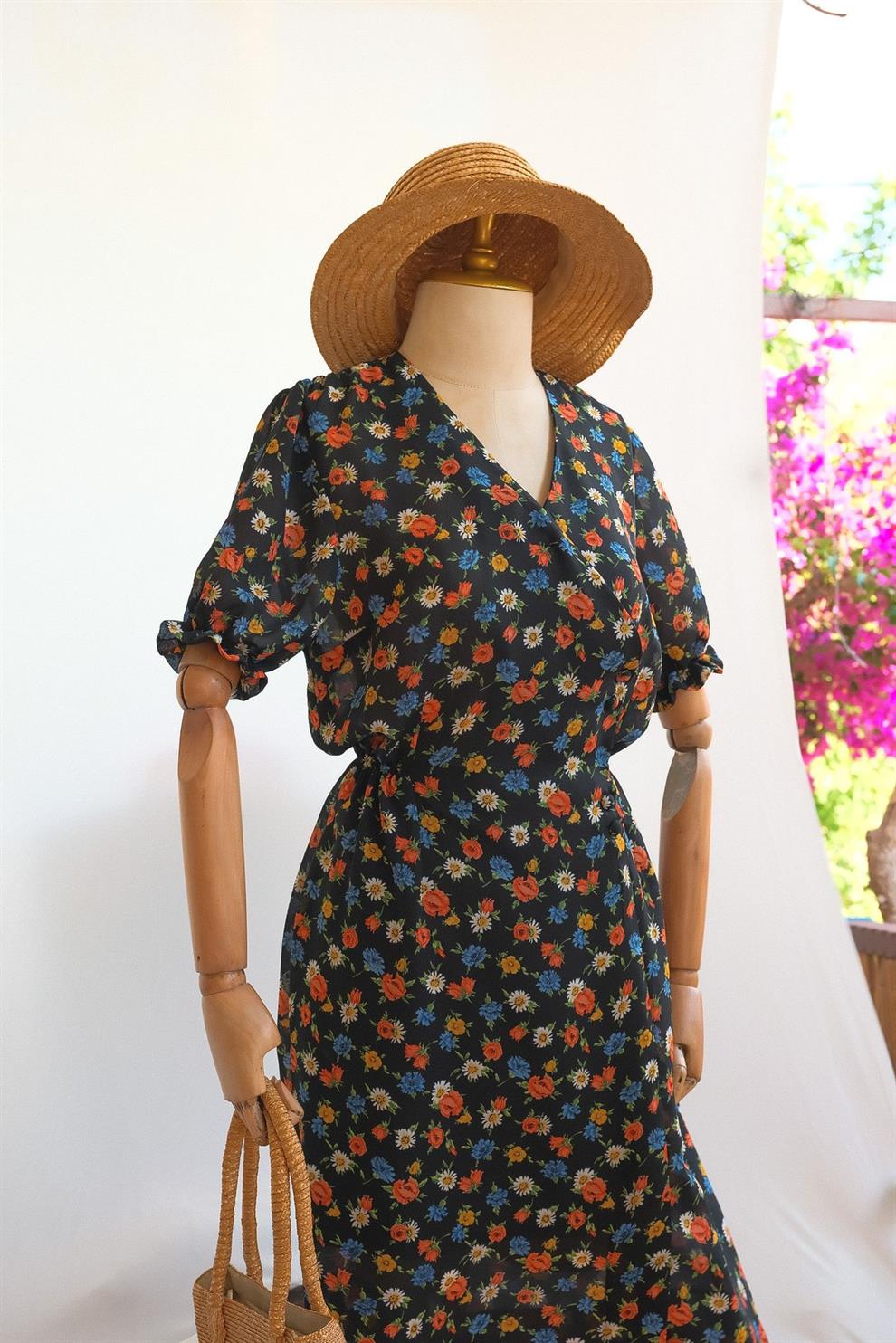 Şifon Floral Elbise