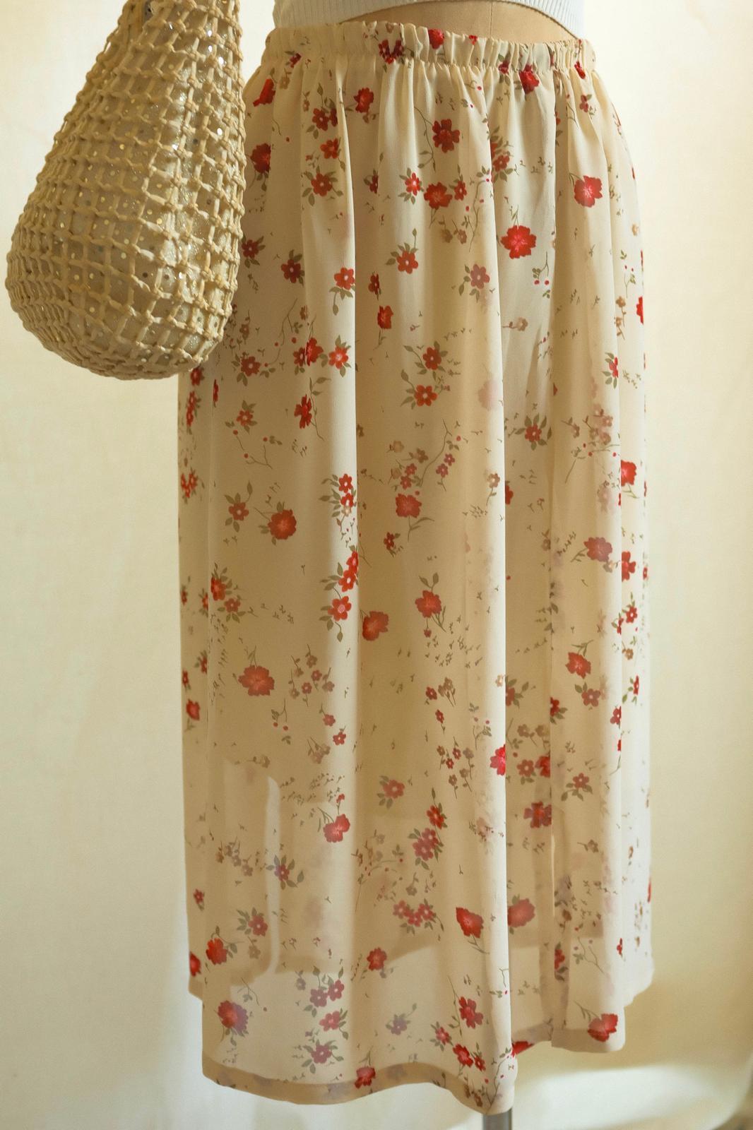 Şifon Floral Etek