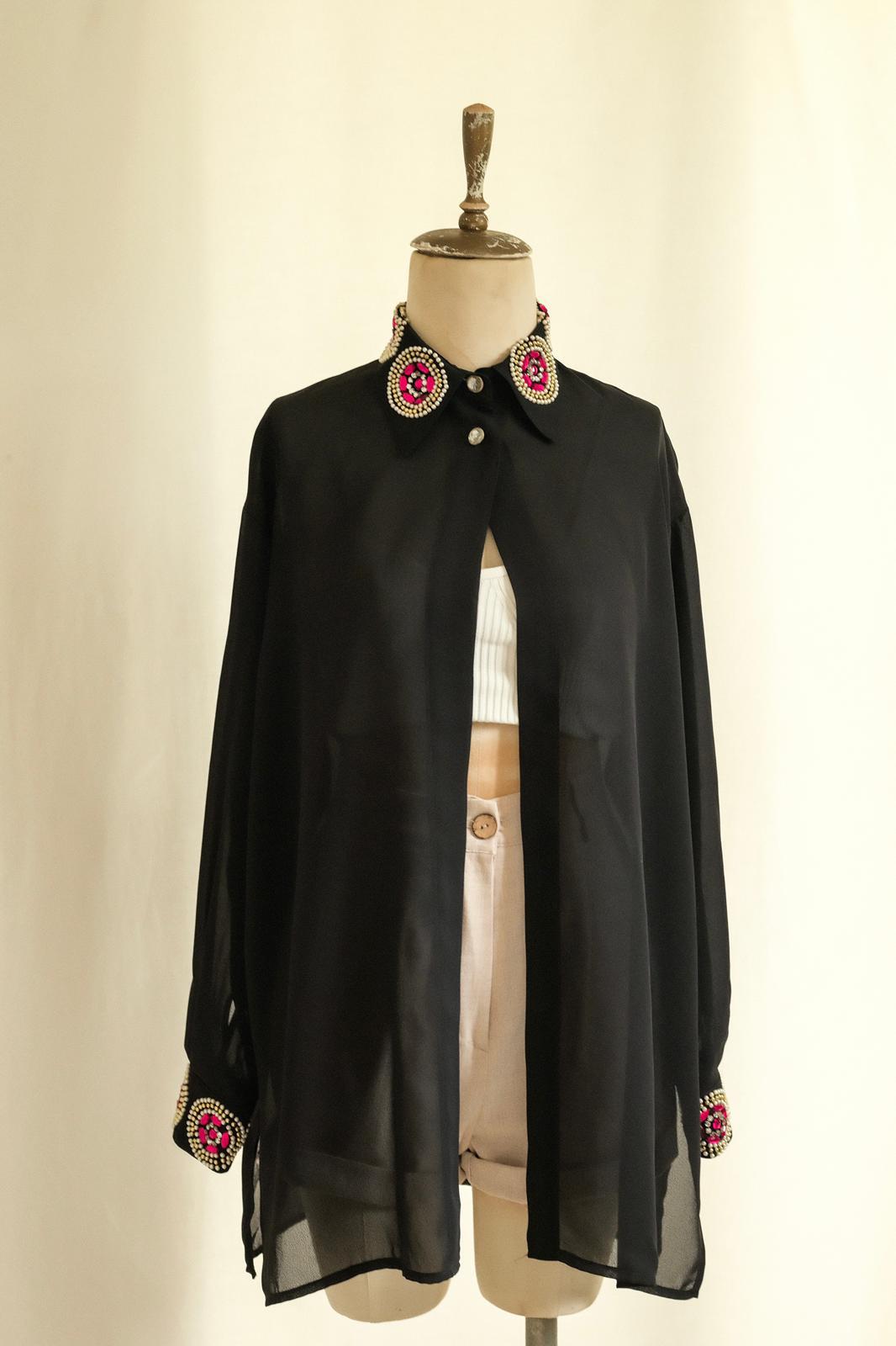 Şifon Taş İşlemeli Gömlek