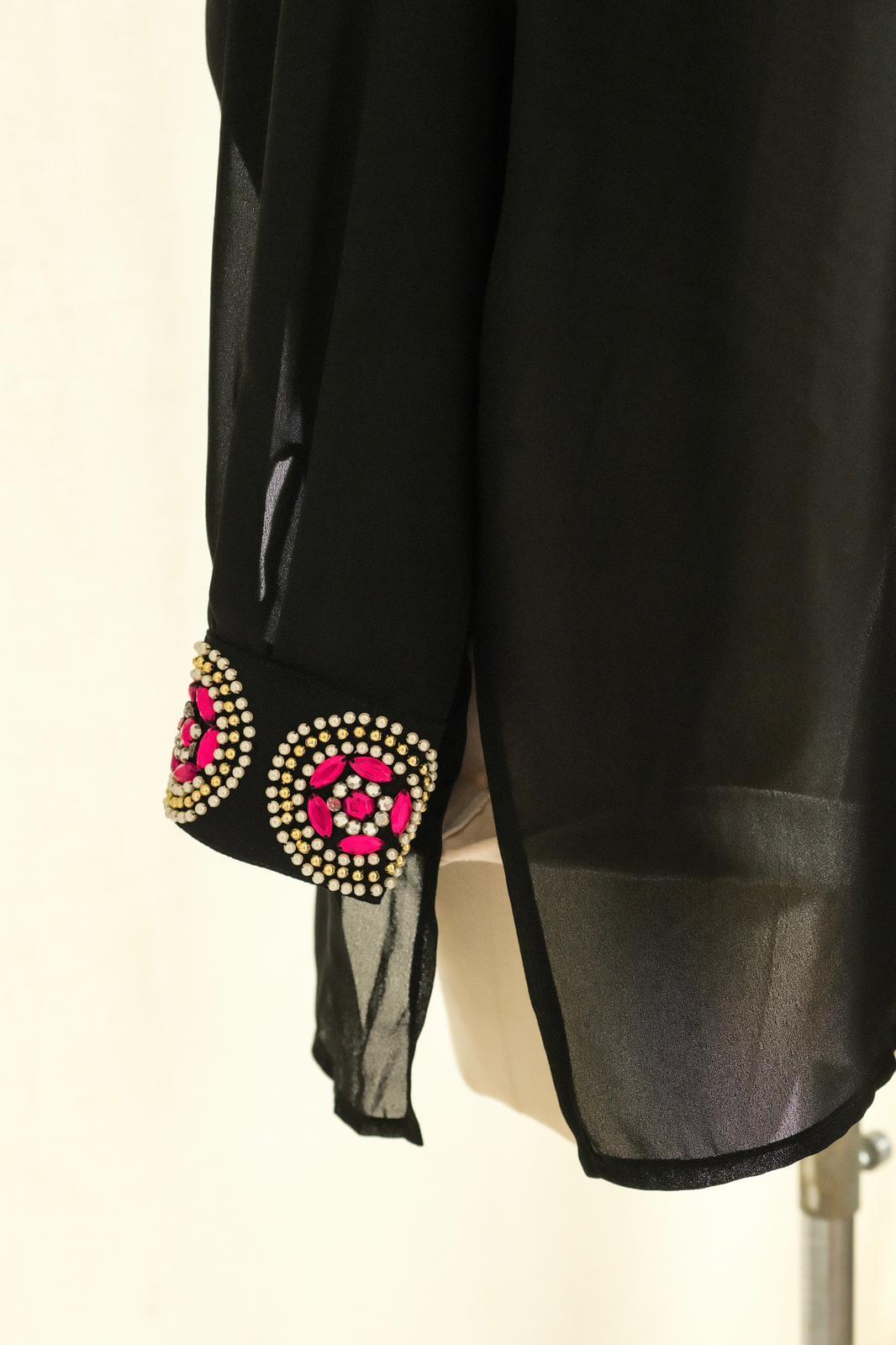 Şifon Taş İşlemeli Gömlek