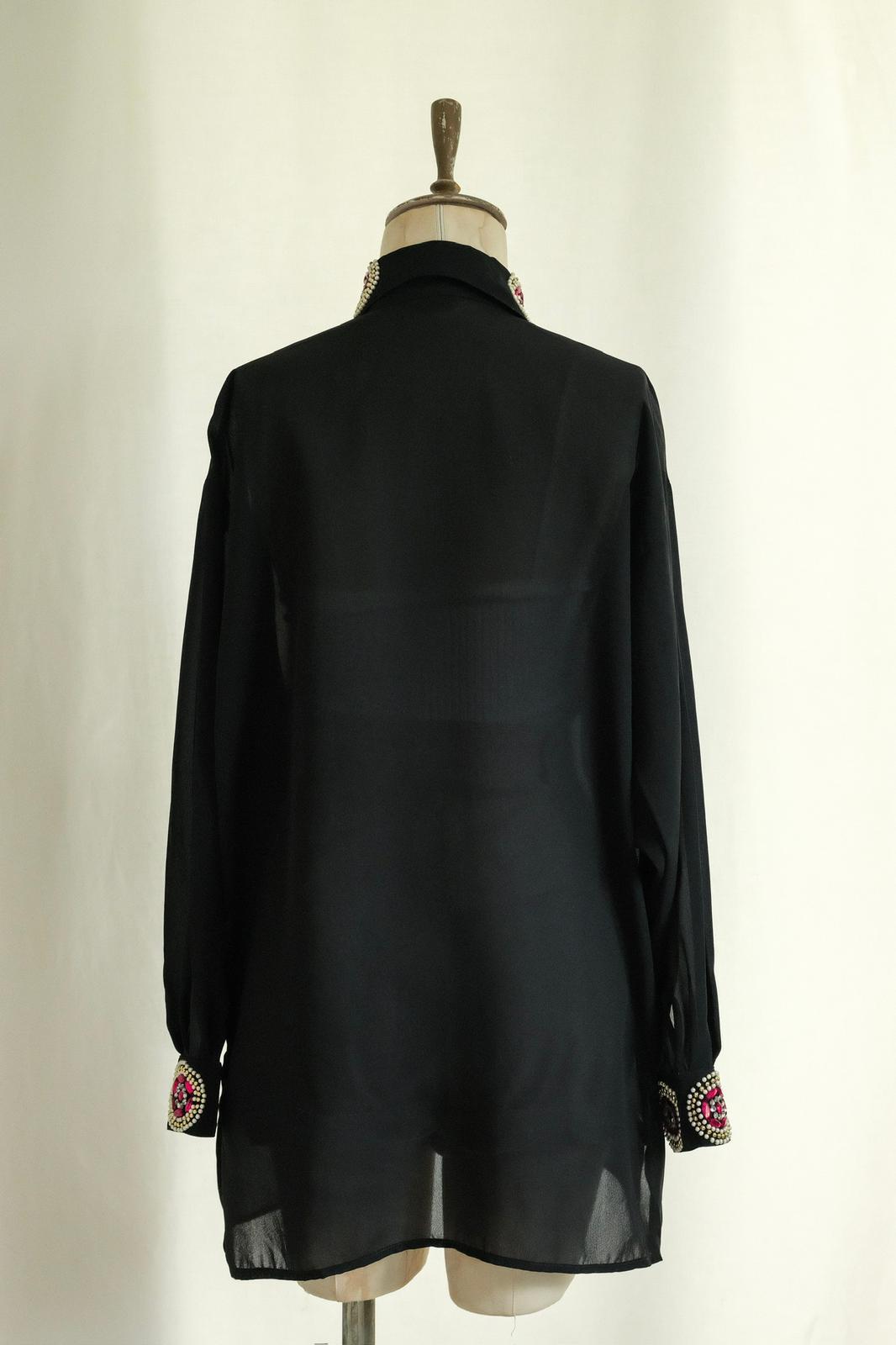 Şifon Taş İşlemeli Gömlek