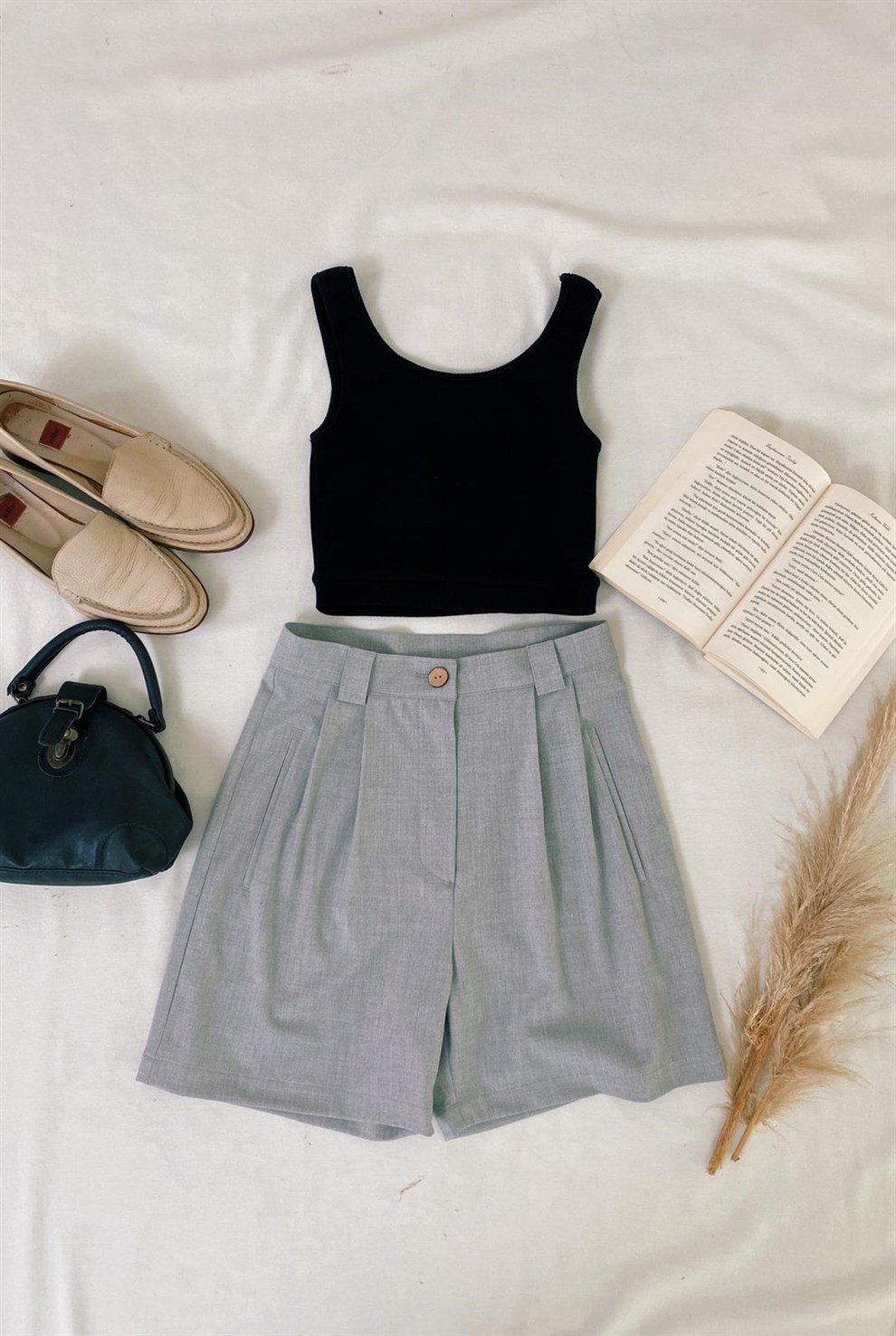 Siyah Crop Bluz