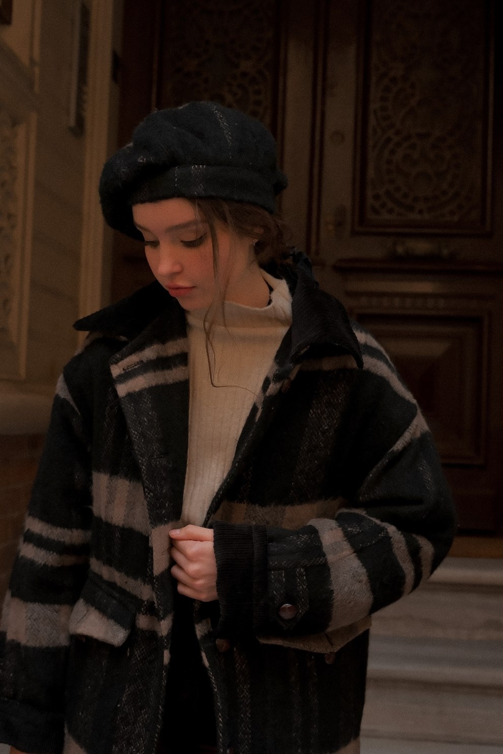 Siyah Mathis Kaşe Bere