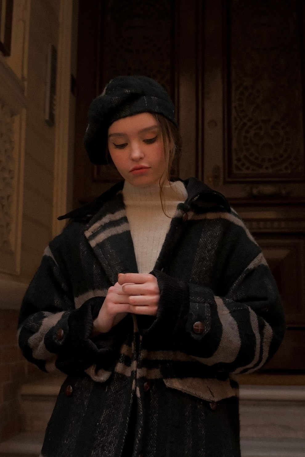 Siyah Mathis Kaşe Bere