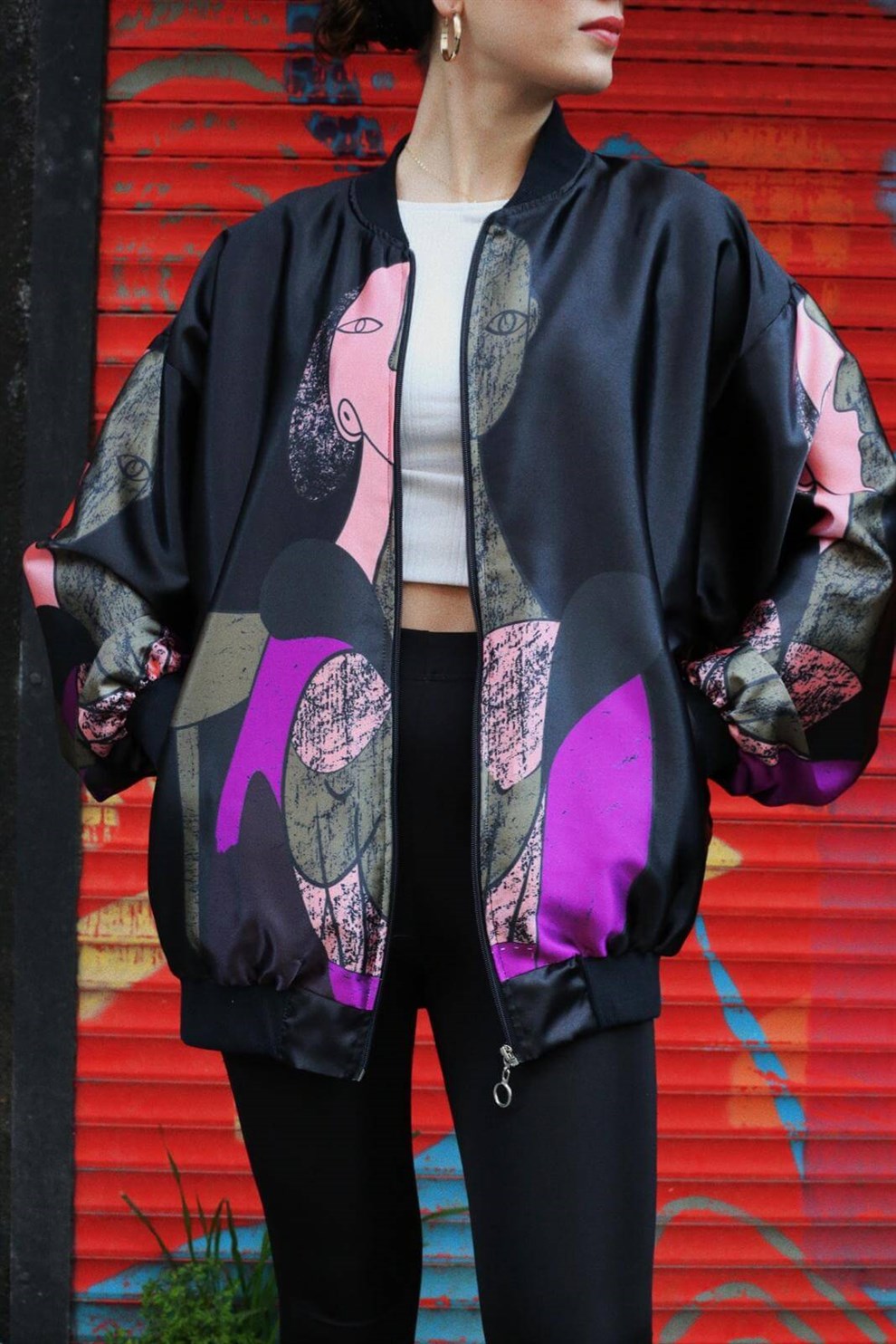 Siyah Picasso Bomber