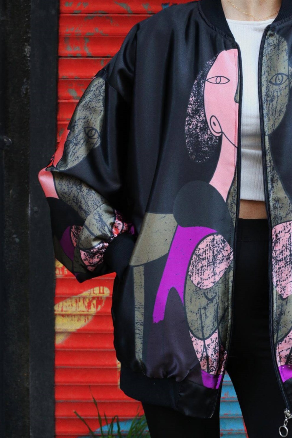 Siyah Picasso Bomber