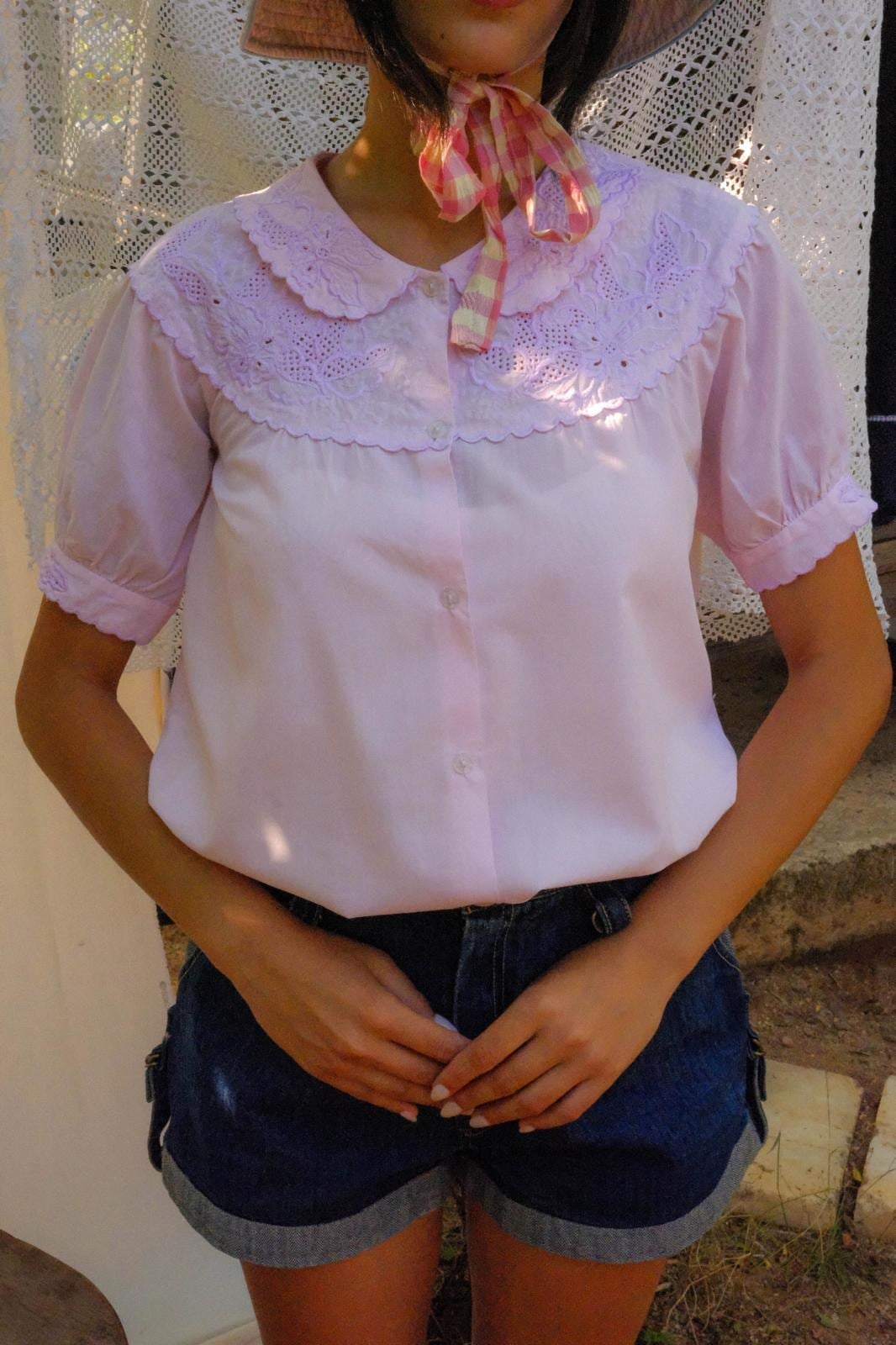 Toz Pembe Babydoll Bluz