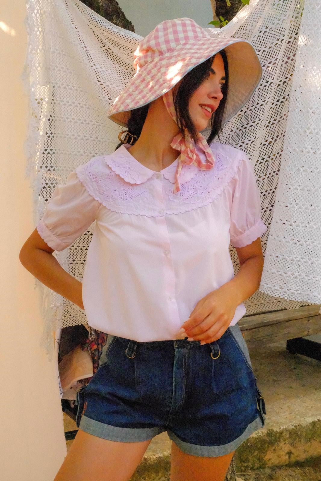 Toz Pembe Babydoll Bluz