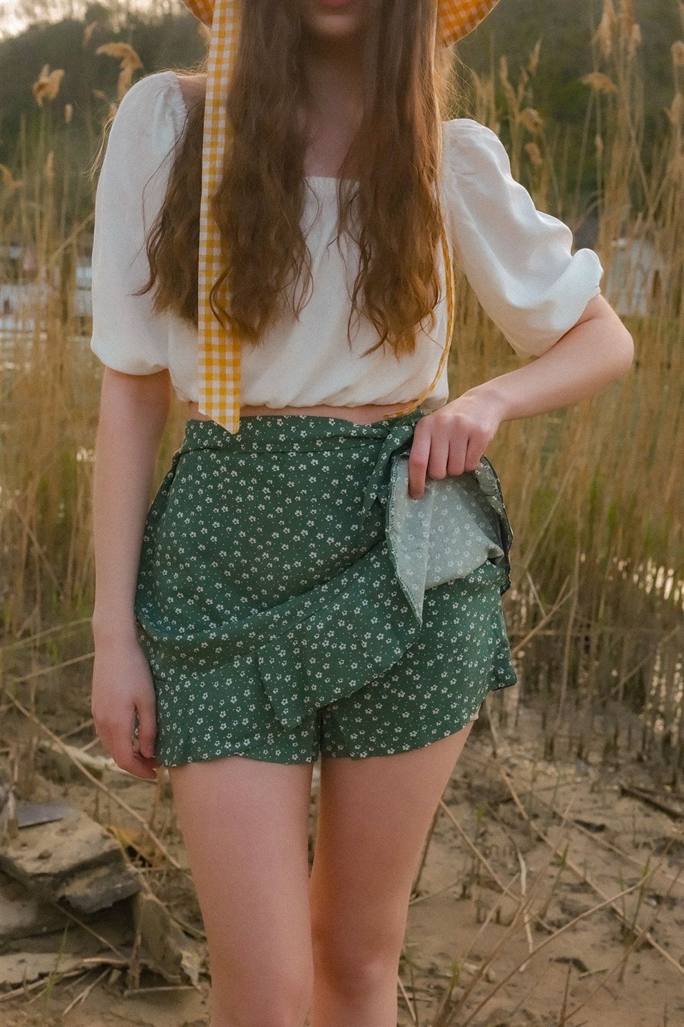 Yeşil Flory Şort Etek