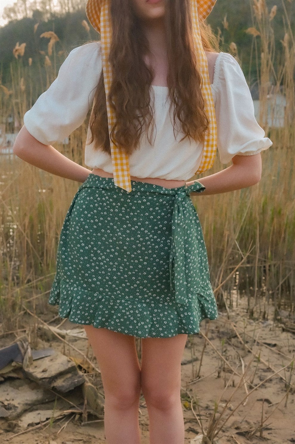 Yeşil Flory Şort Etek